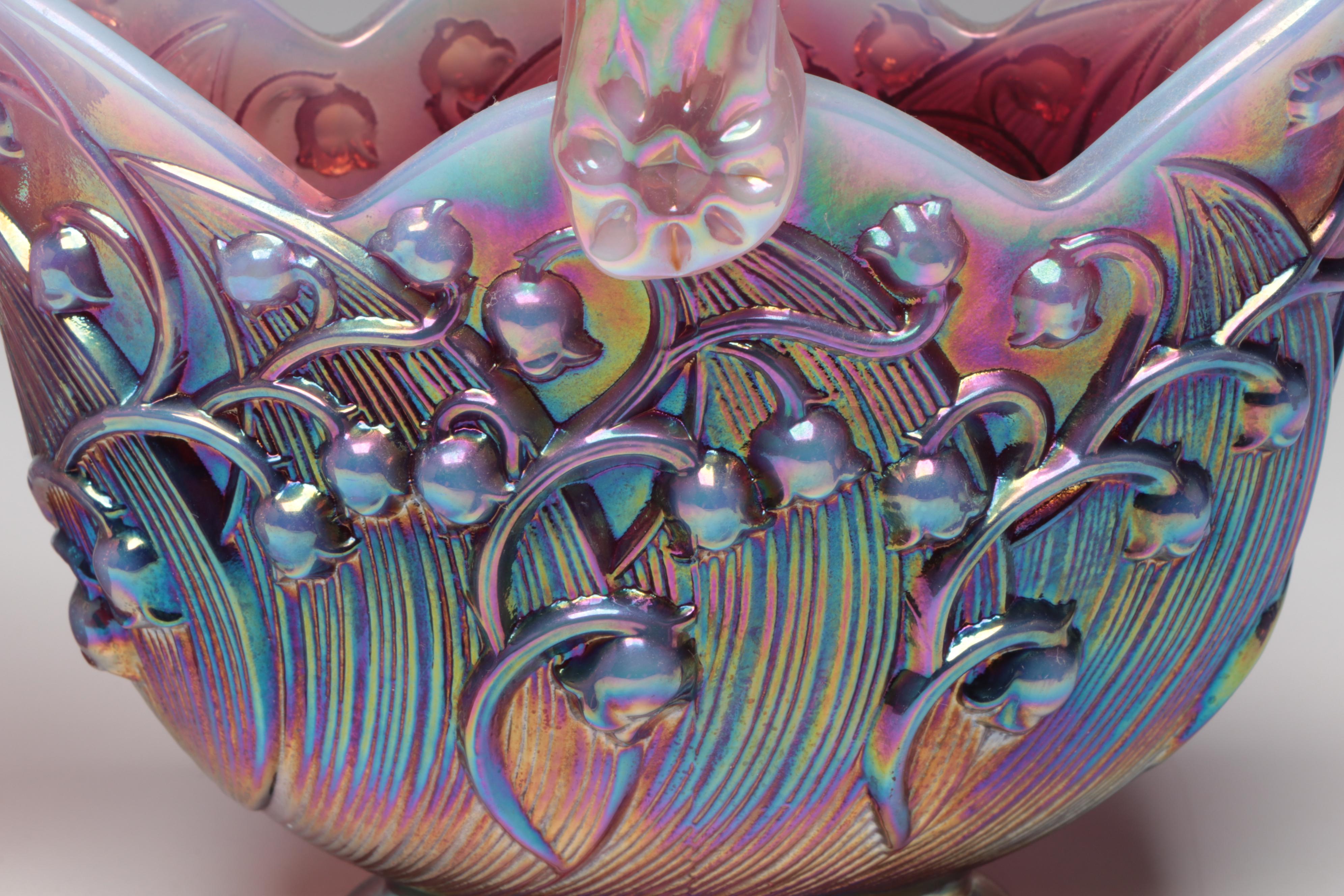 Fenton Iridescent Pink Fairy Lamp with Candy Jar, Votive Holders and More