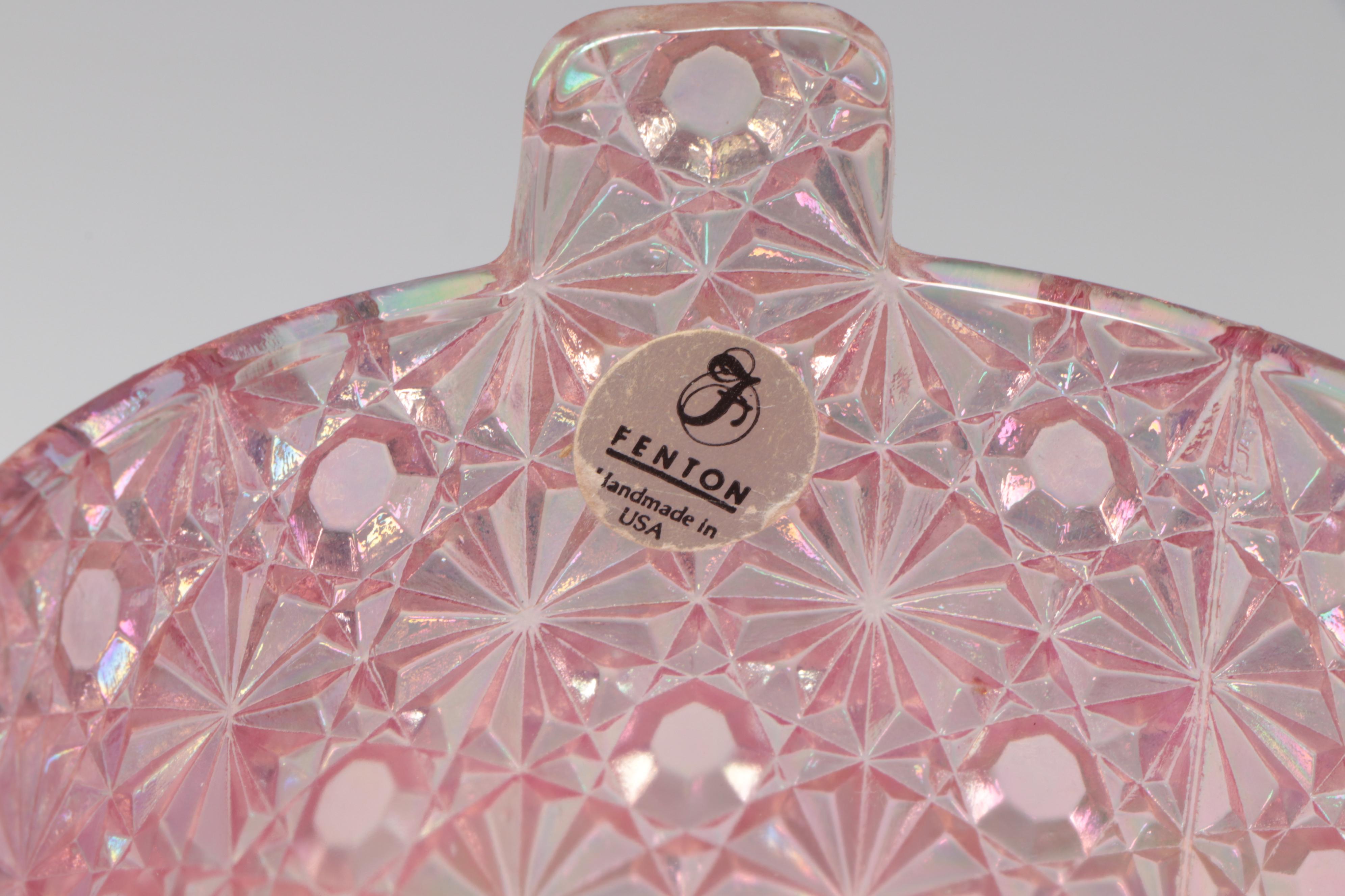 Fenton Iridescent Pink Fairy Lamp with Candy Jar, Votive Holders and More