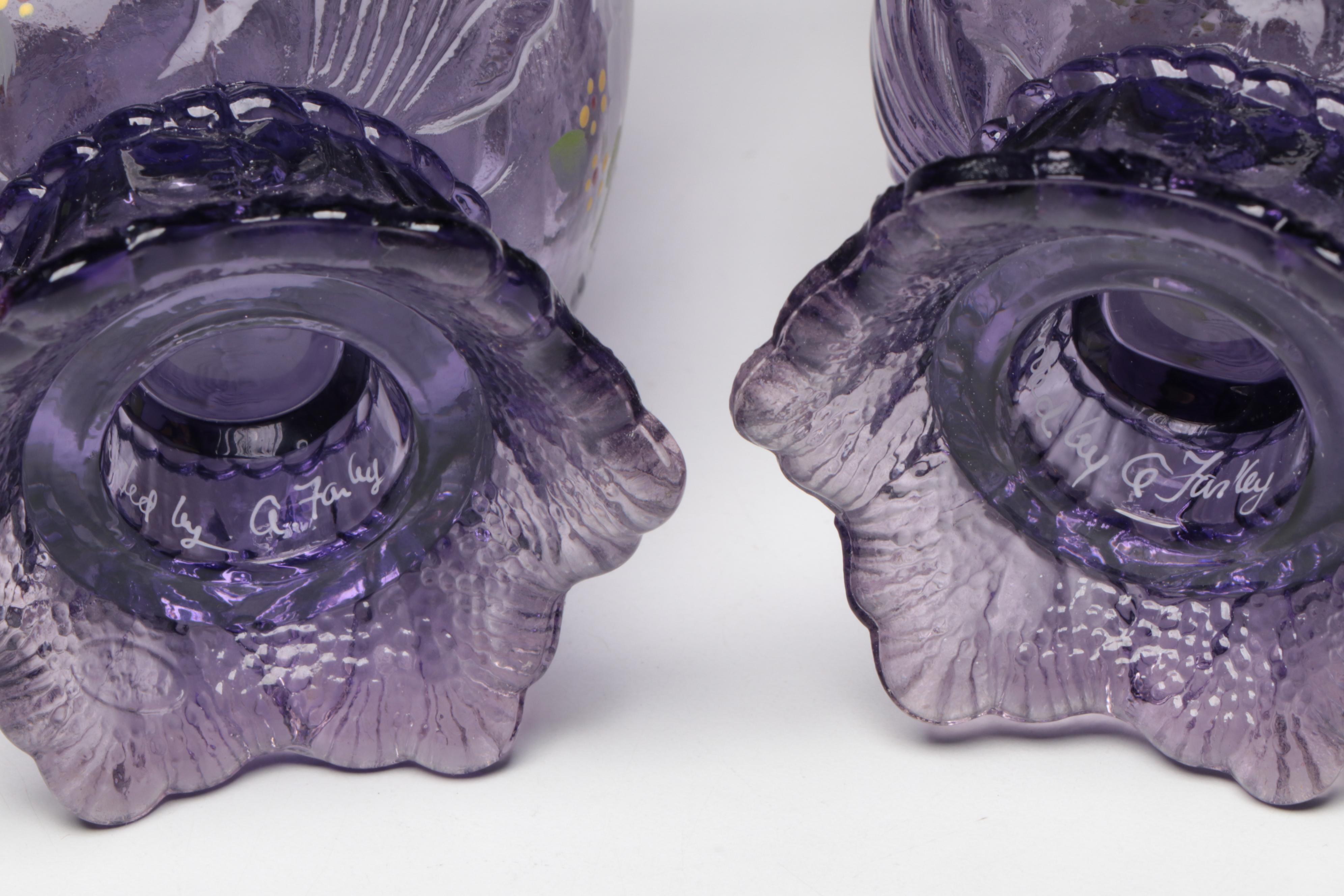 Fenton Iridescent Pink Fairy Lamp with Candy Jar, Votive Holders and More