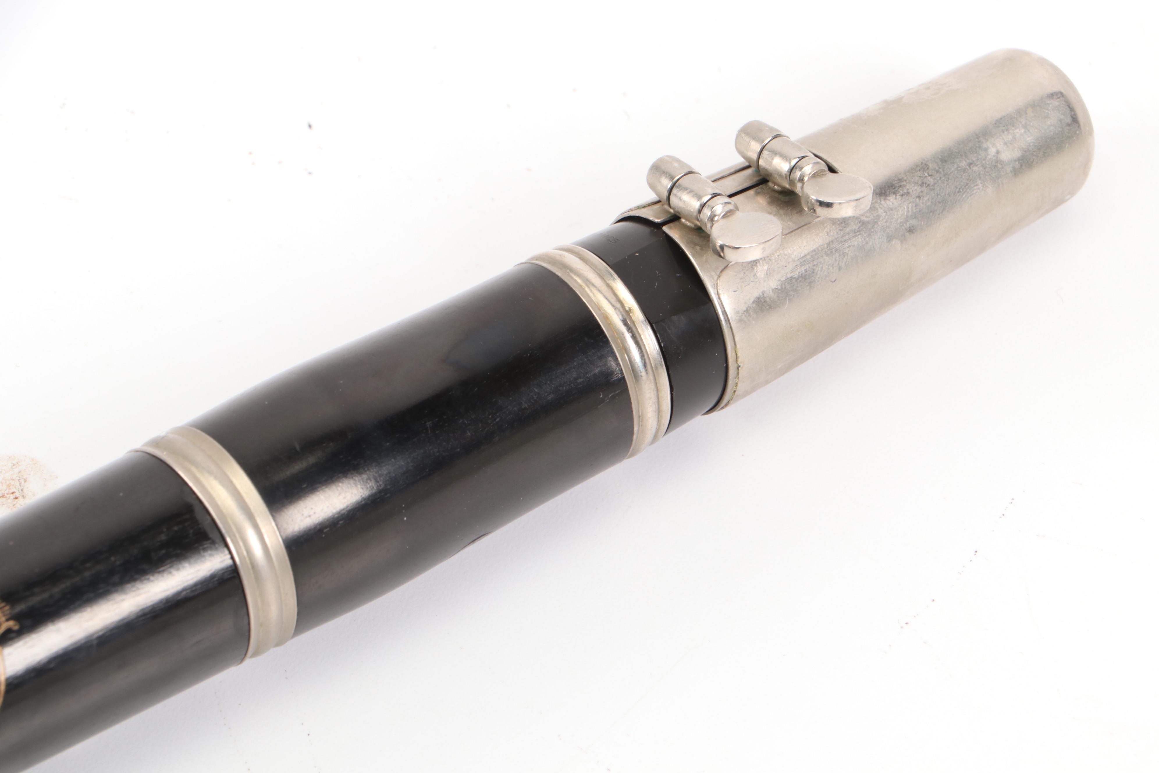 Evette Grenadilla Wood Clarinet With Faux Leather Hardside Case, Music Book