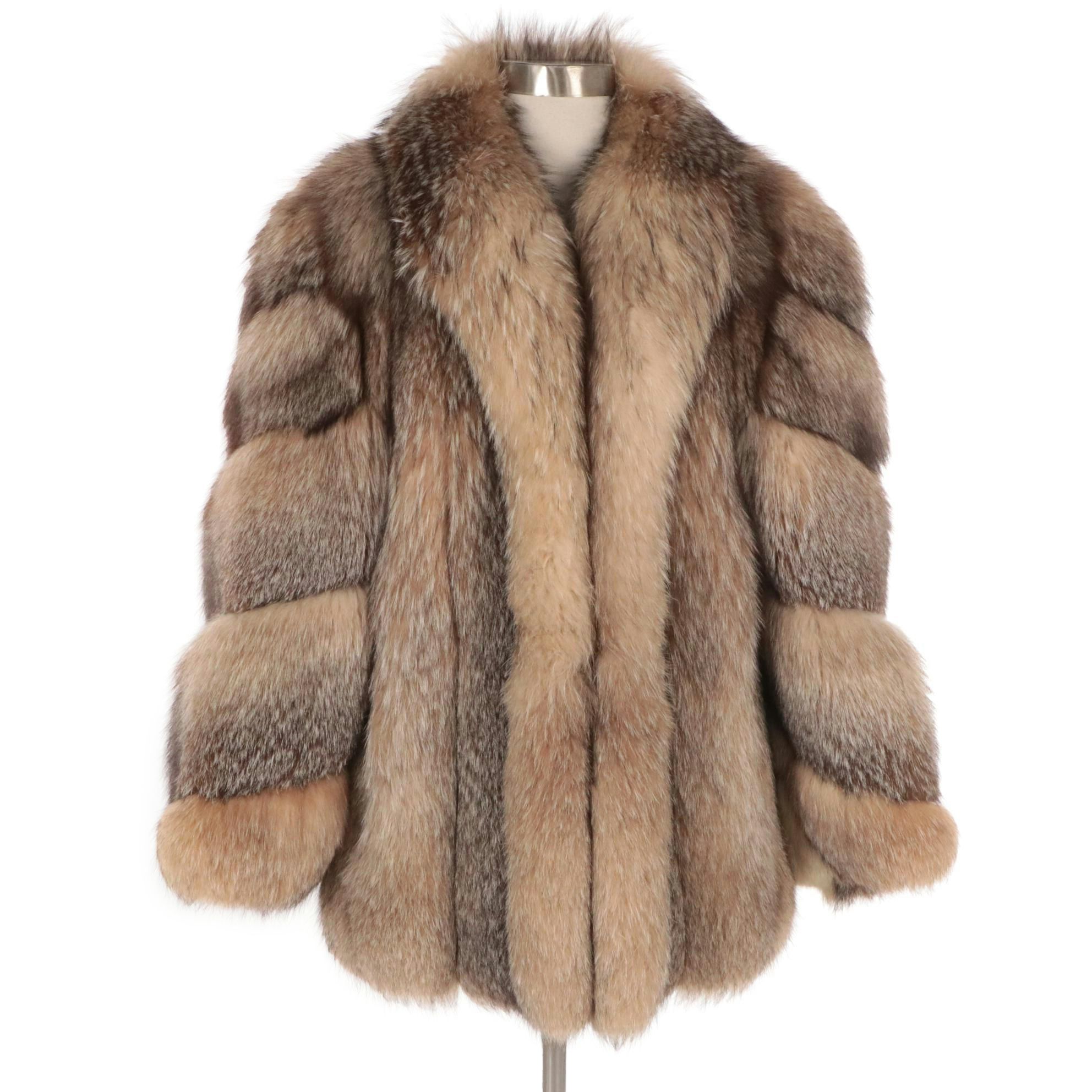 Crystal Fox Fur Stroller Coat