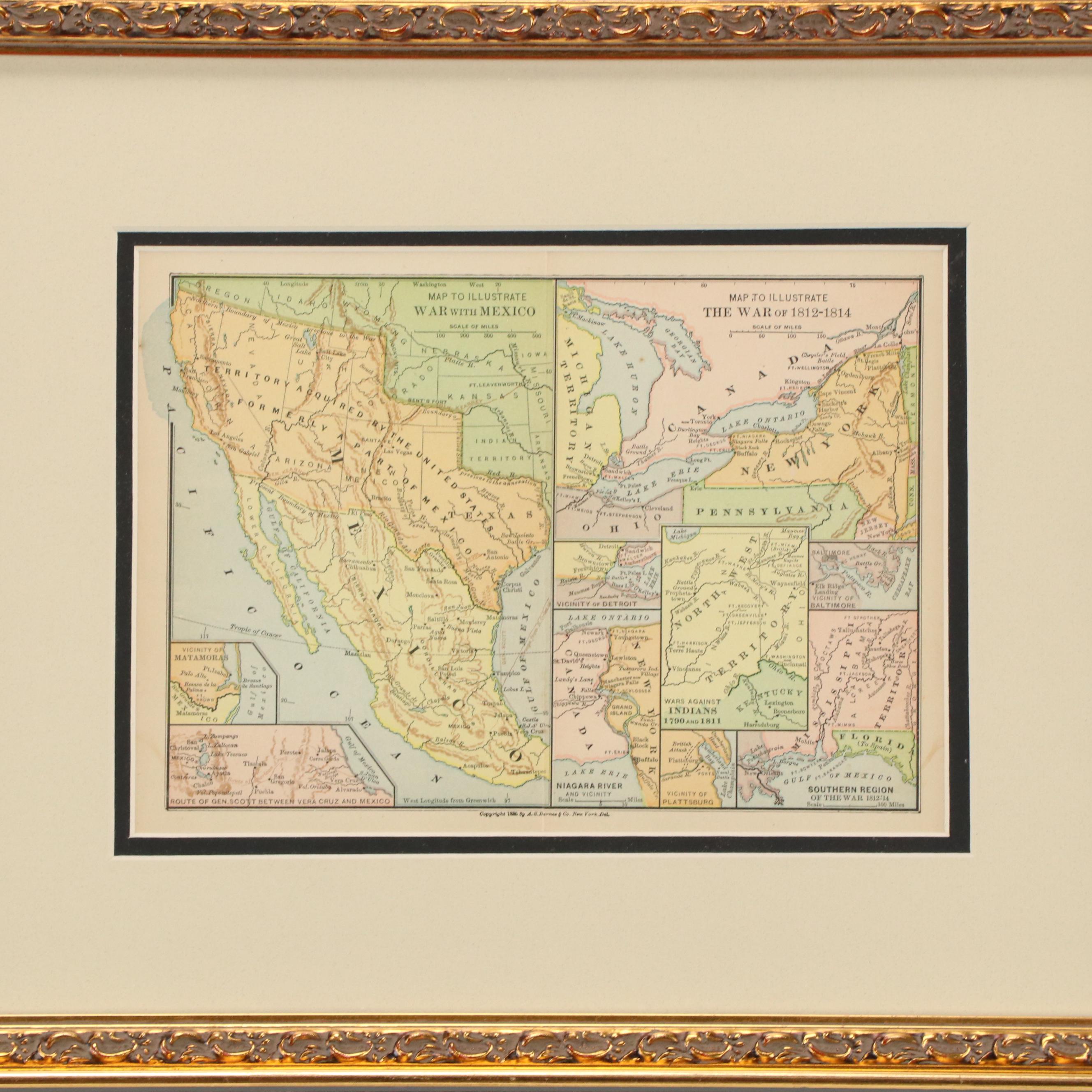 A.S Barnes War Maps with Mathews-Northrup Map of Manitoba and British Columbia