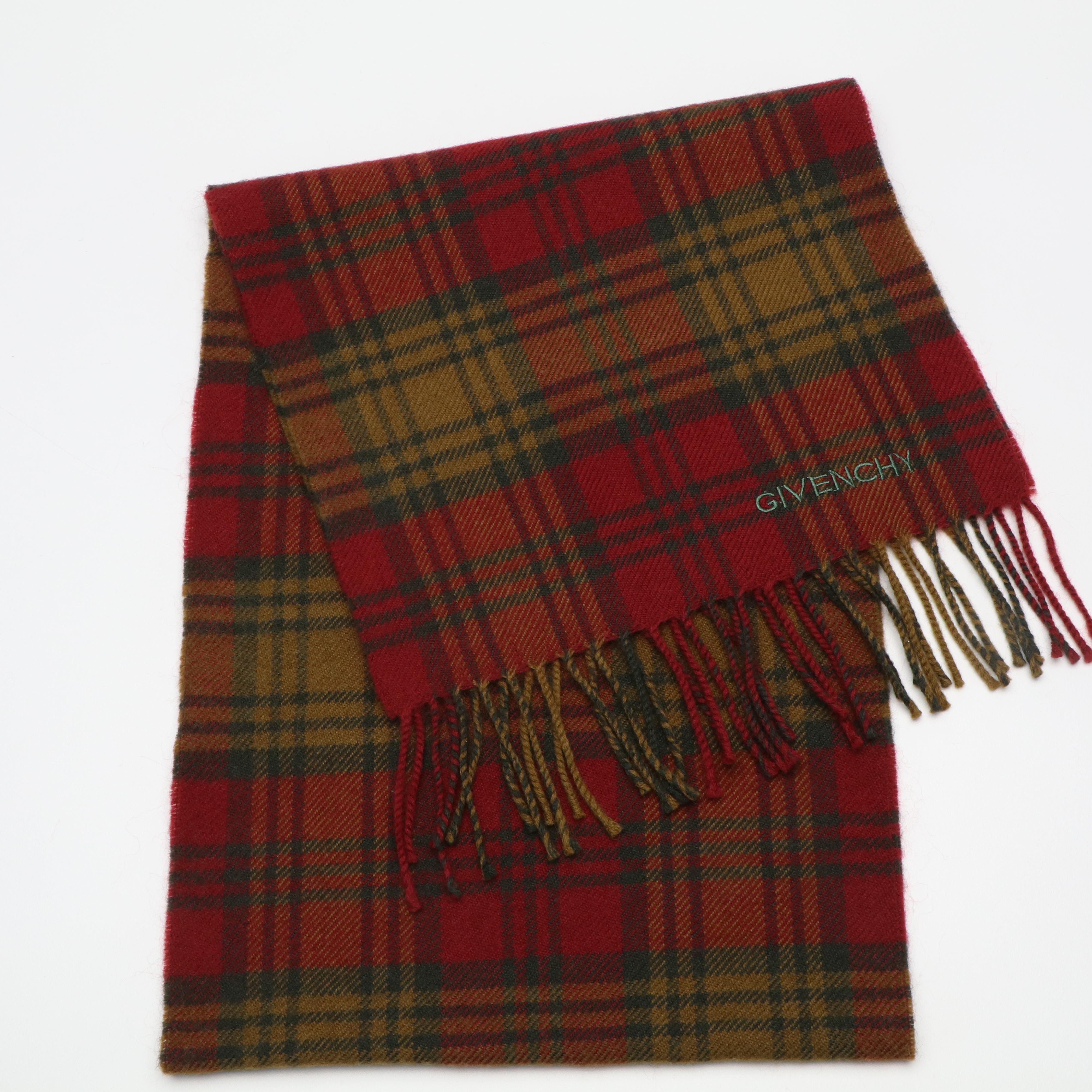 Givenchy Plaid Wool Scarf