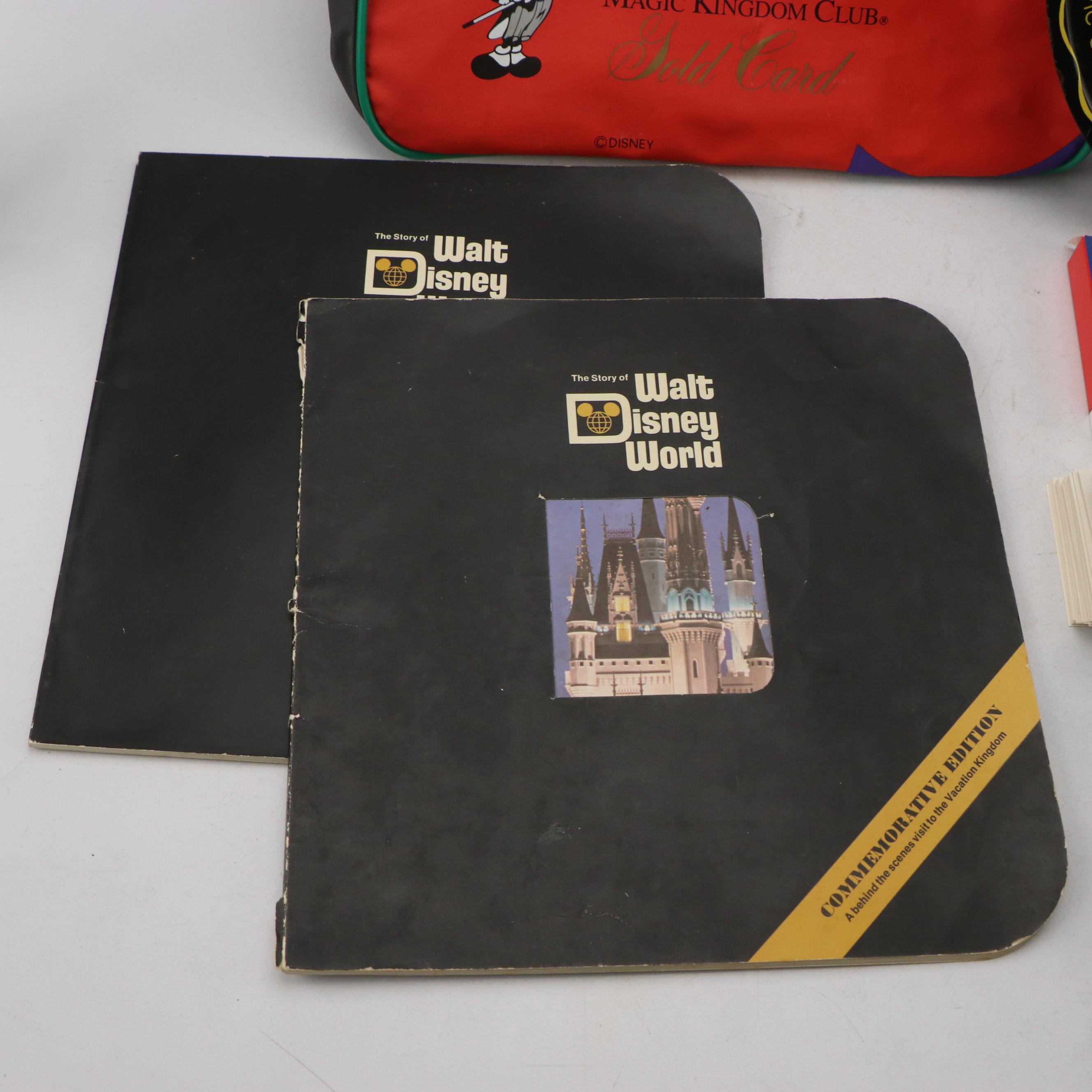 Disney World and Disneyland Souvenirs Including Magic Kingdom Club Gold Card Bag