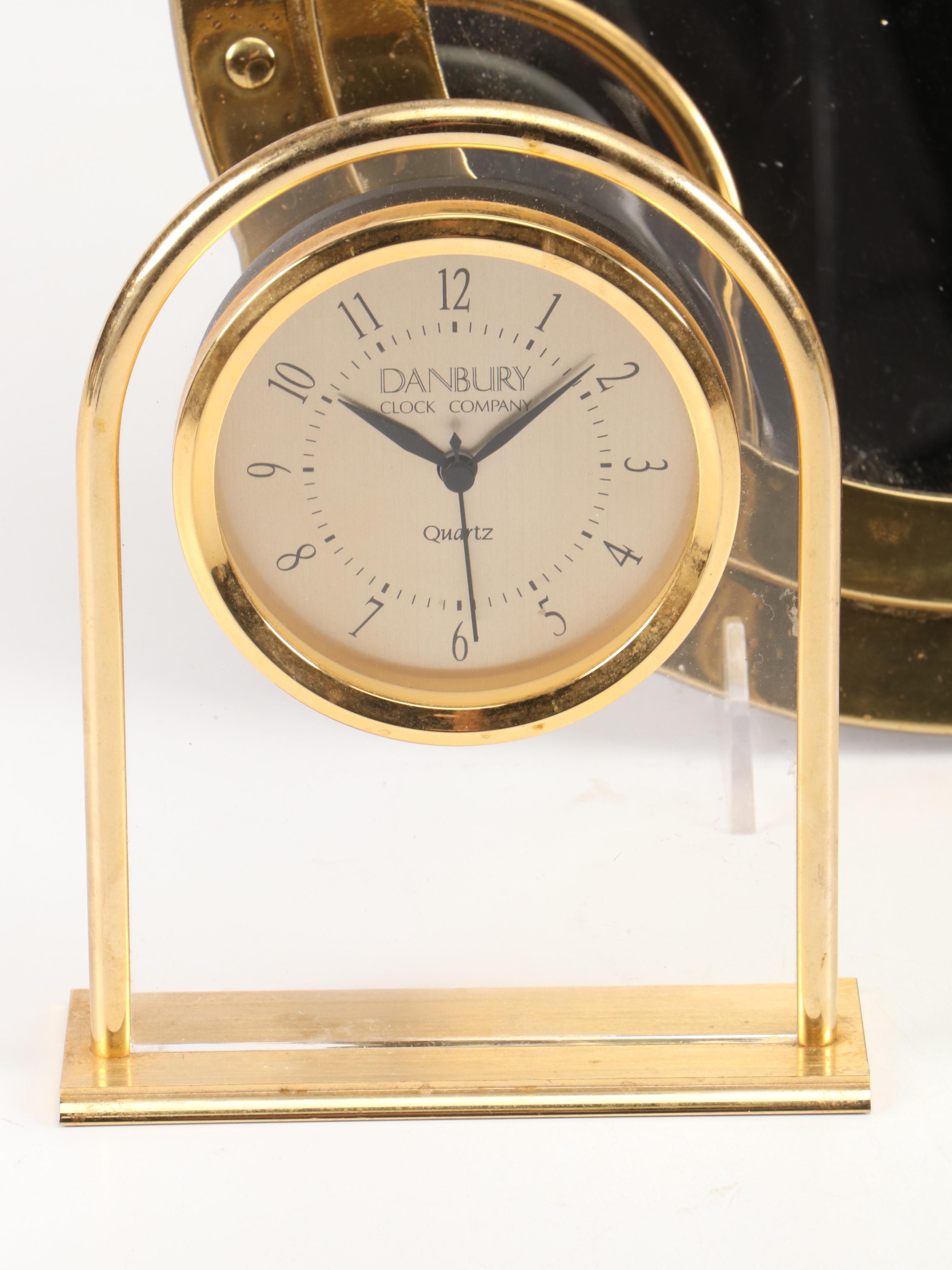 Bulova Carriage with Danbury Desk Clock and Portal Shaped Mirror