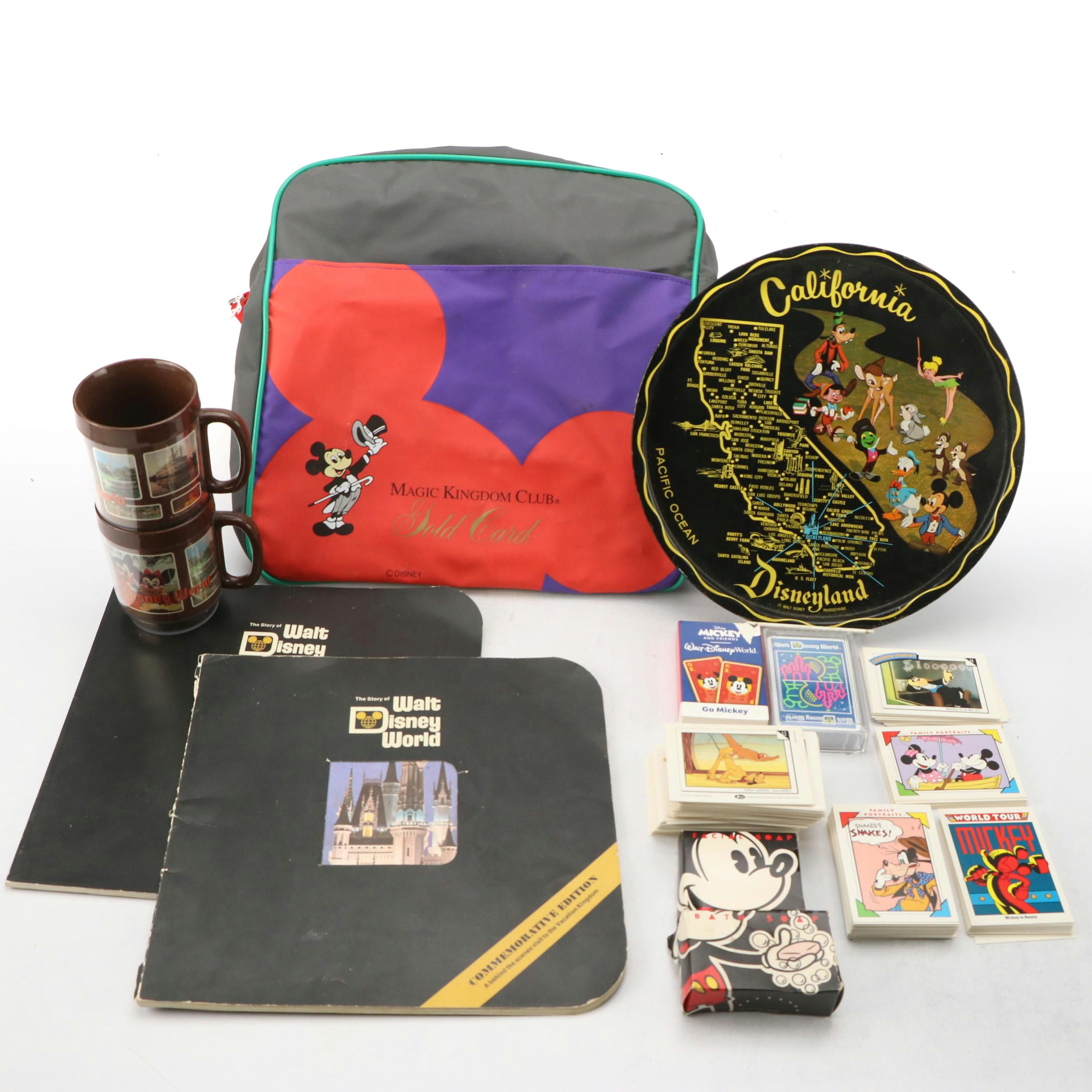 Disney World and Disneyland Souvenirs Including Magic Kingdom Club Gold Card Bag