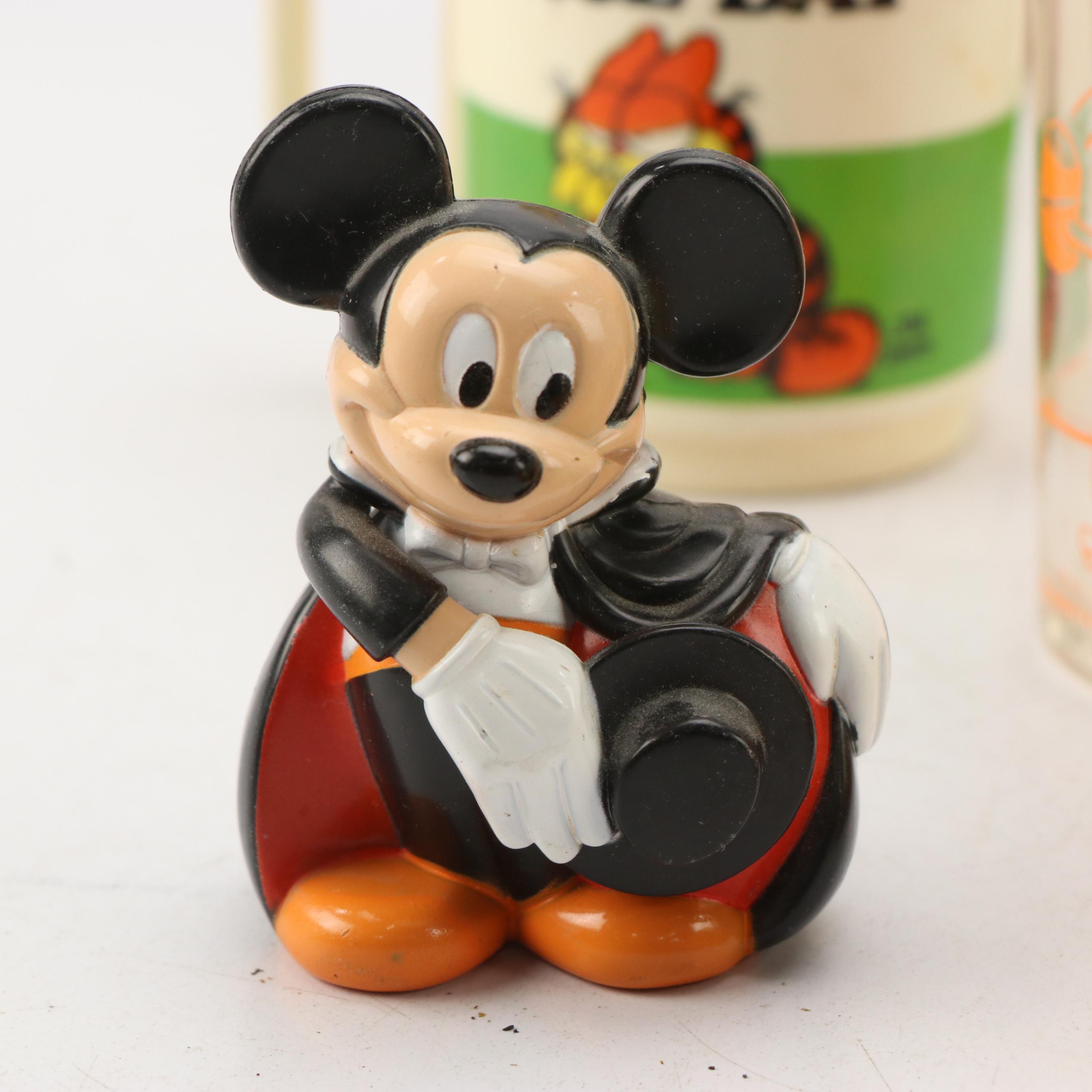 Disney and Garfield Cups with Mickey PEZ Dispensers, Disney Dominoes & More