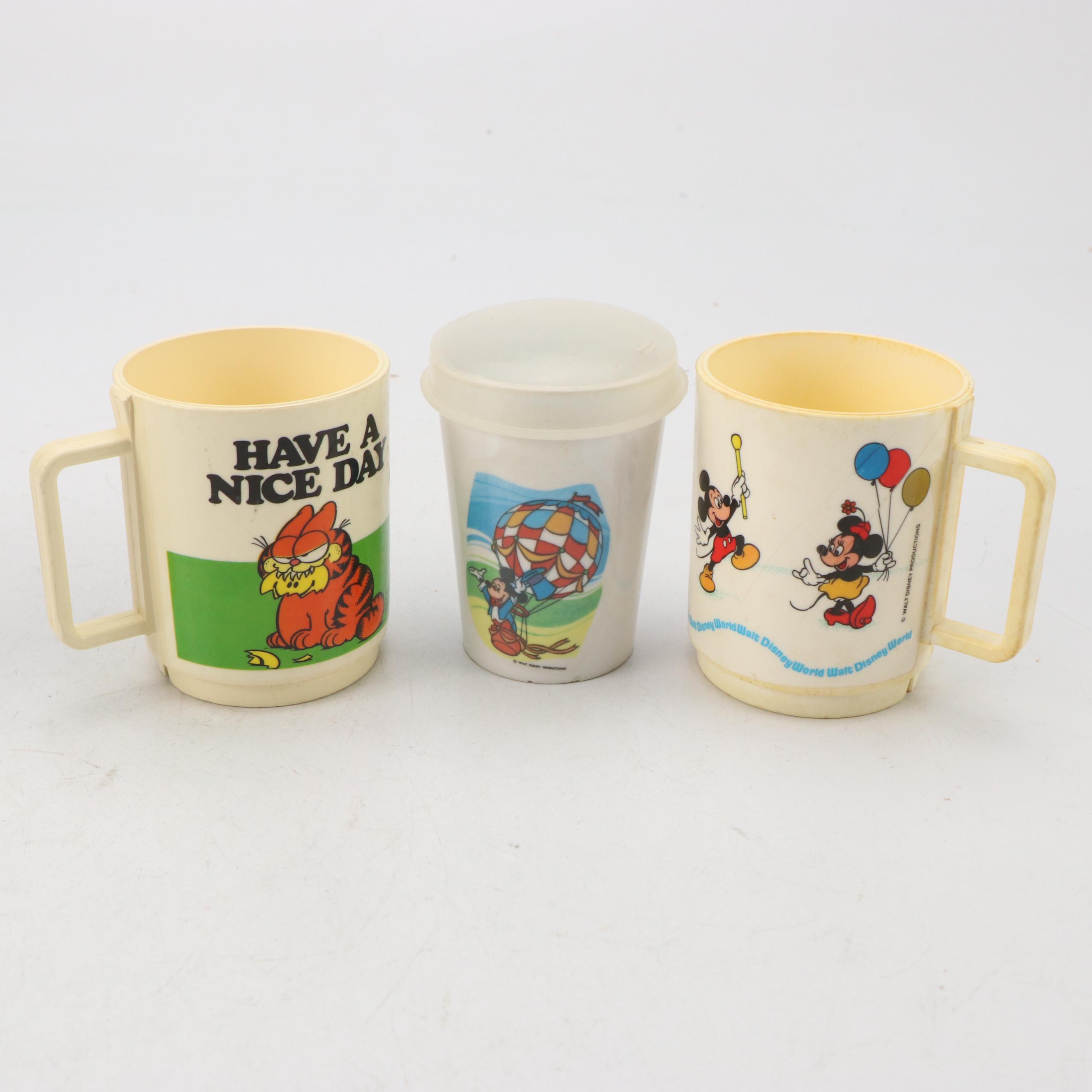 Disney and Garfield Cups with Mickey PEZ Dispensers, Disney Dominoes & More