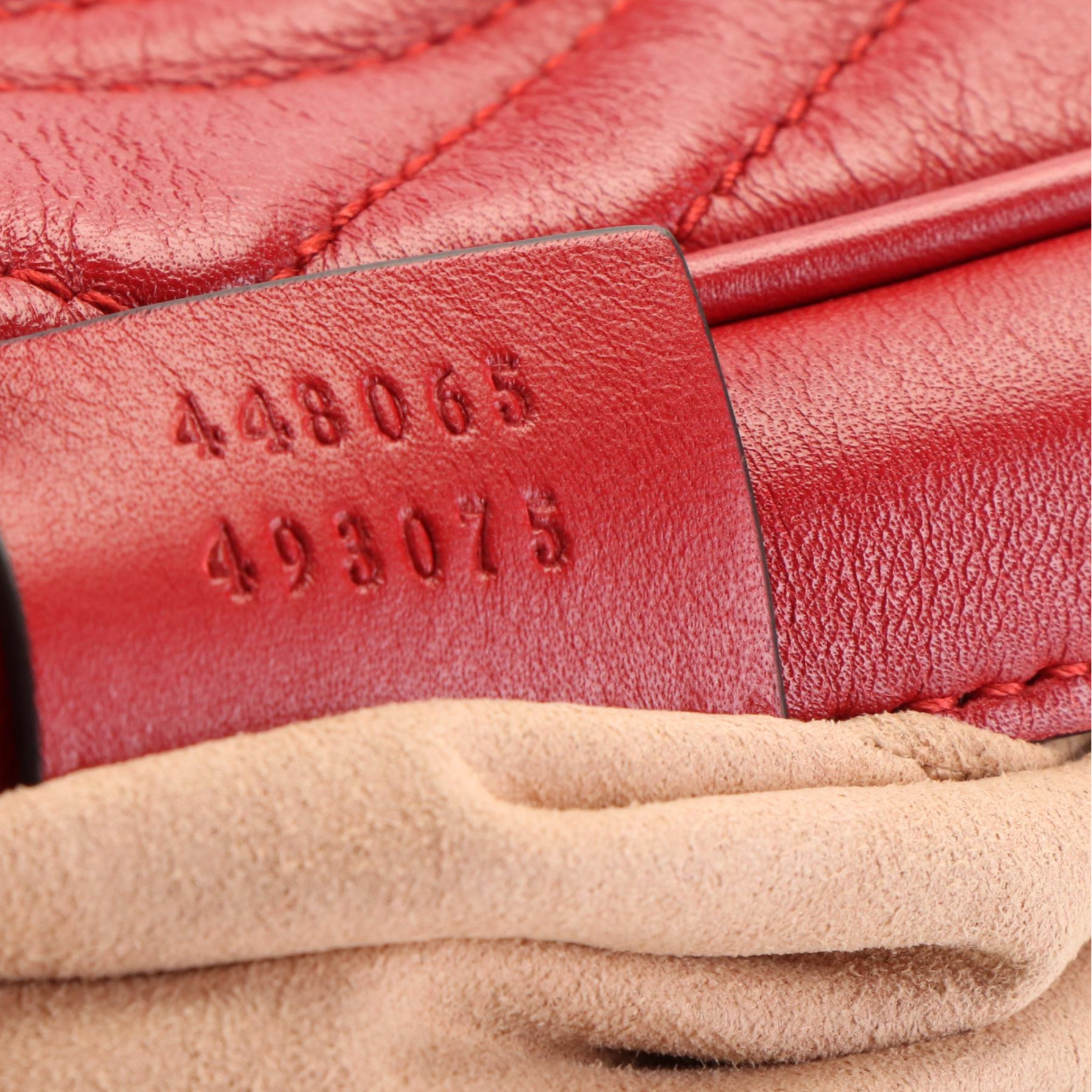 Gucci Red Calfskin Leather Marmont Matelasse Shoulder Bag