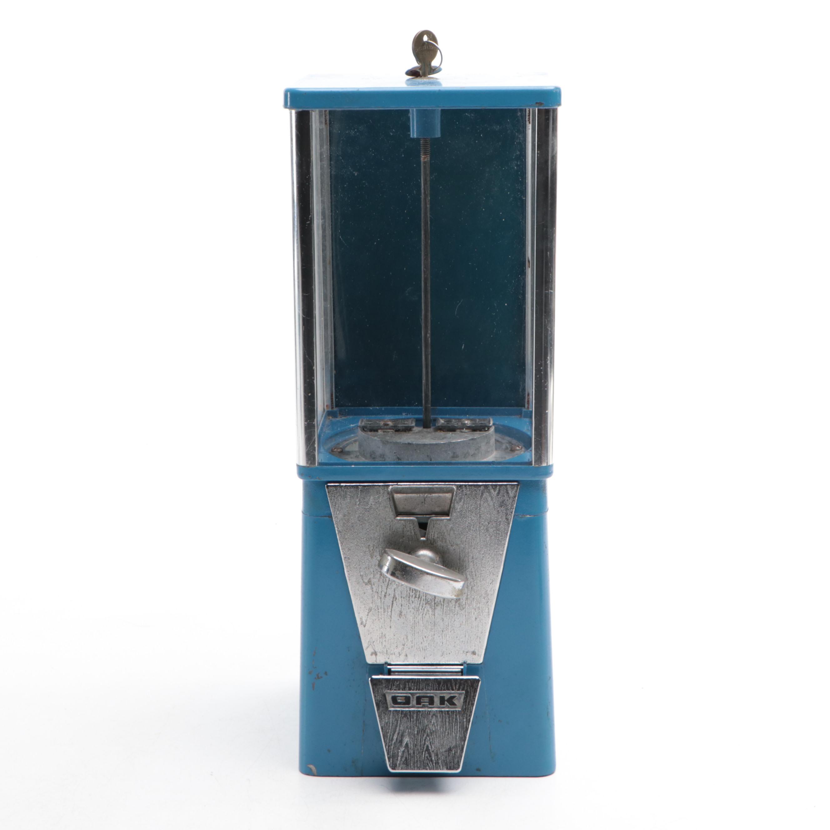 Oak "Vista" Blue Candy Dispensing Machine, Late 20th Century
