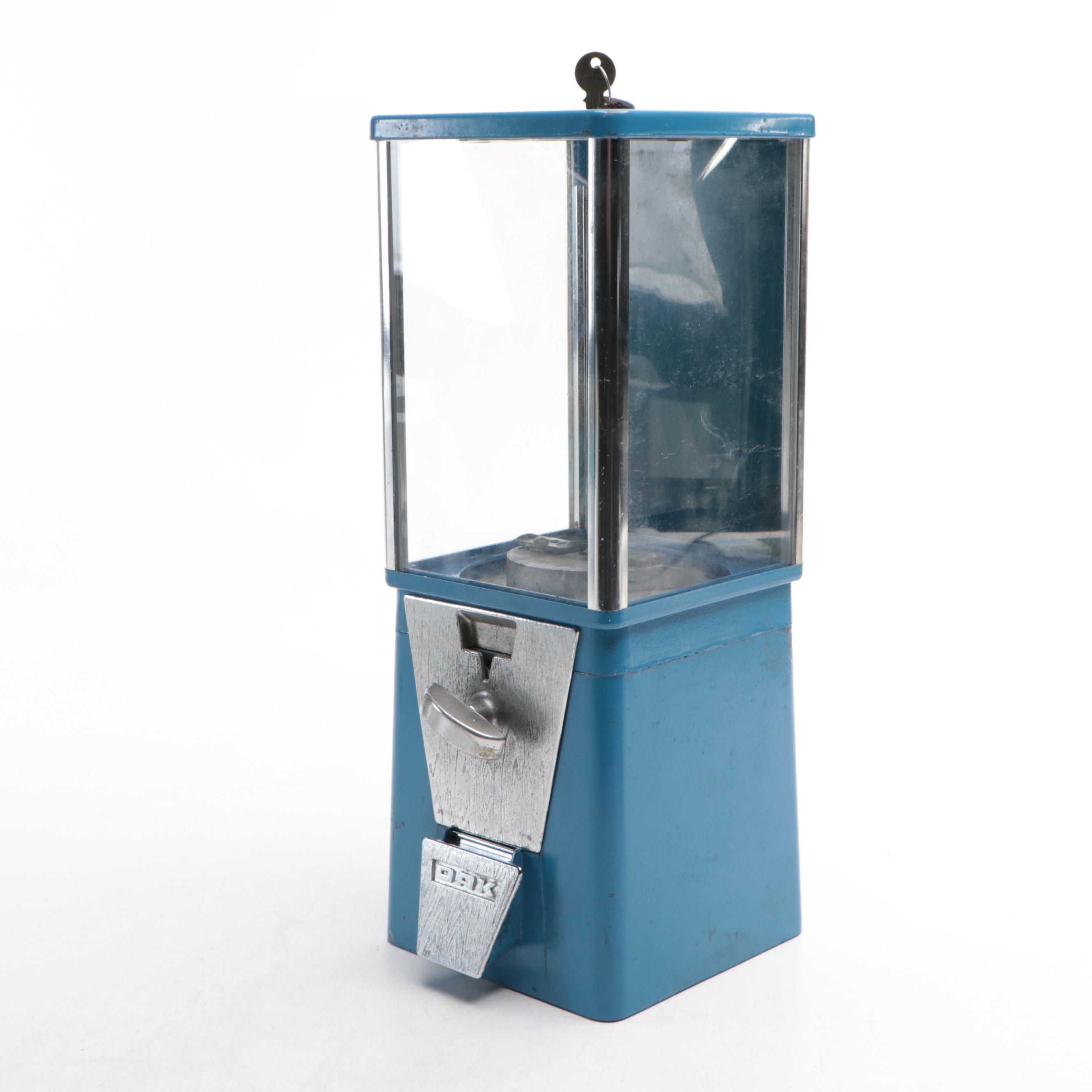 Oak "Vista" Blue Candy Dispensing Machine, Late 20th Century