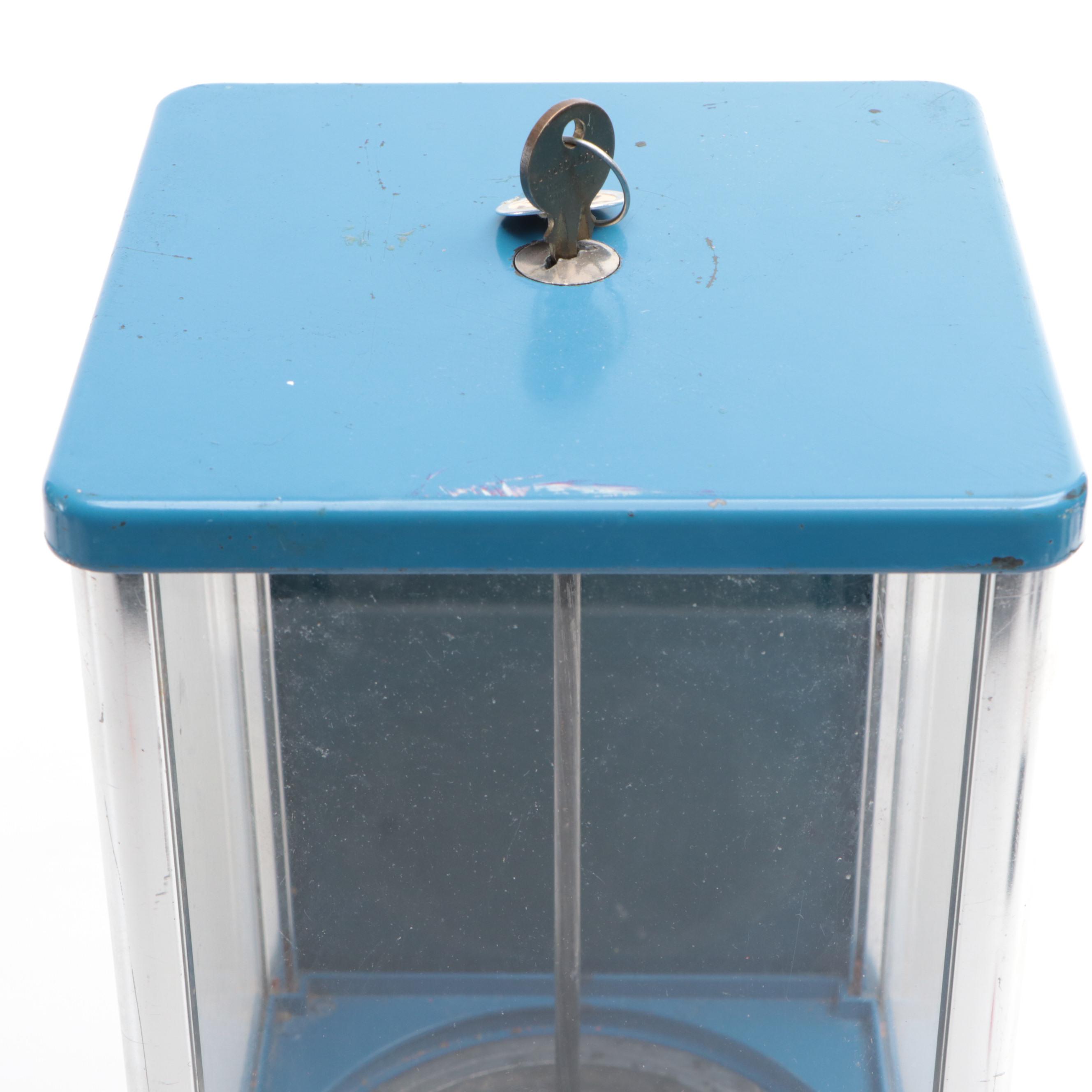 Oak "Vista" Blue Candy Dispensing Machine, Late 20th Century