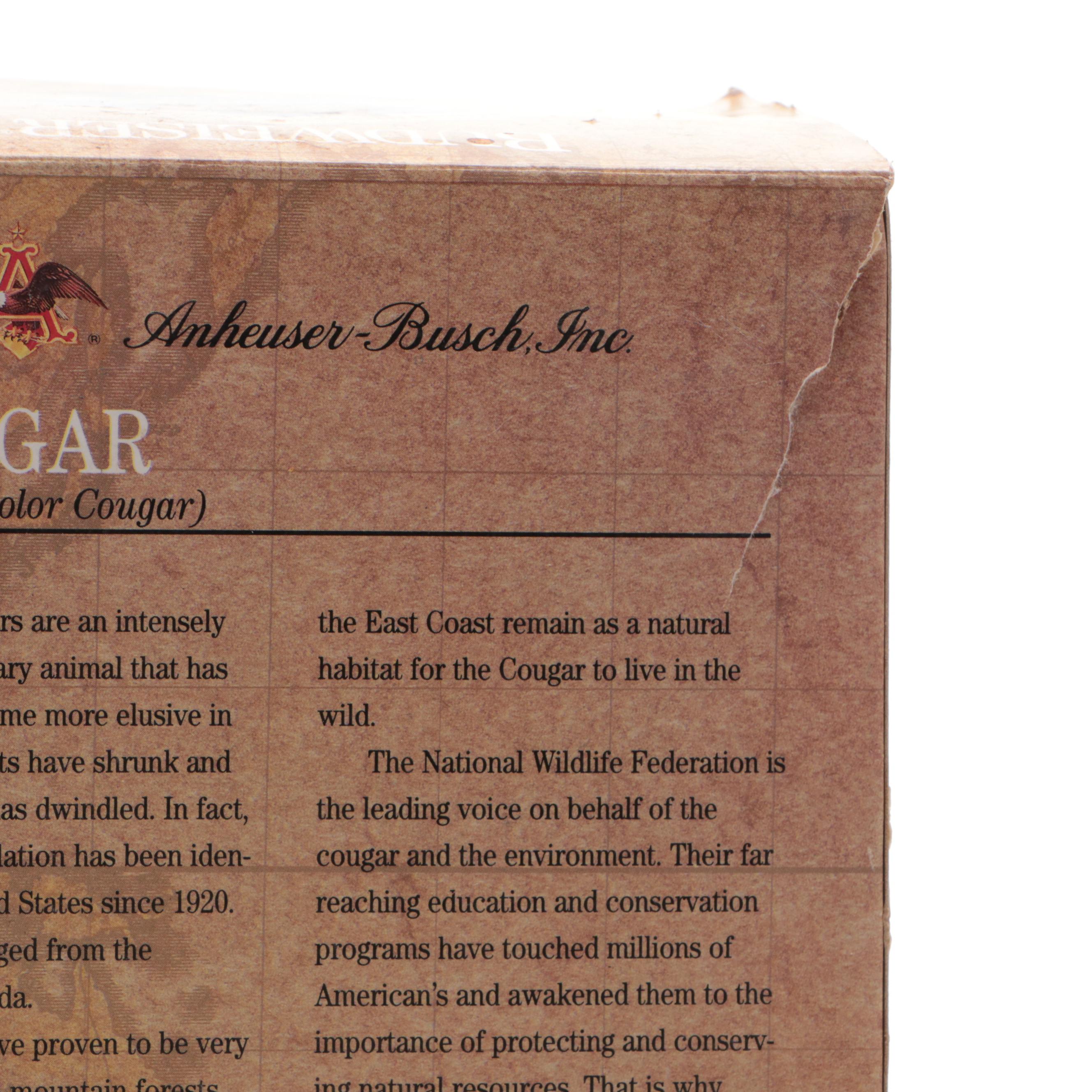 Budweiser "Endangered Species" Ceramic Beer Steins, 1990s