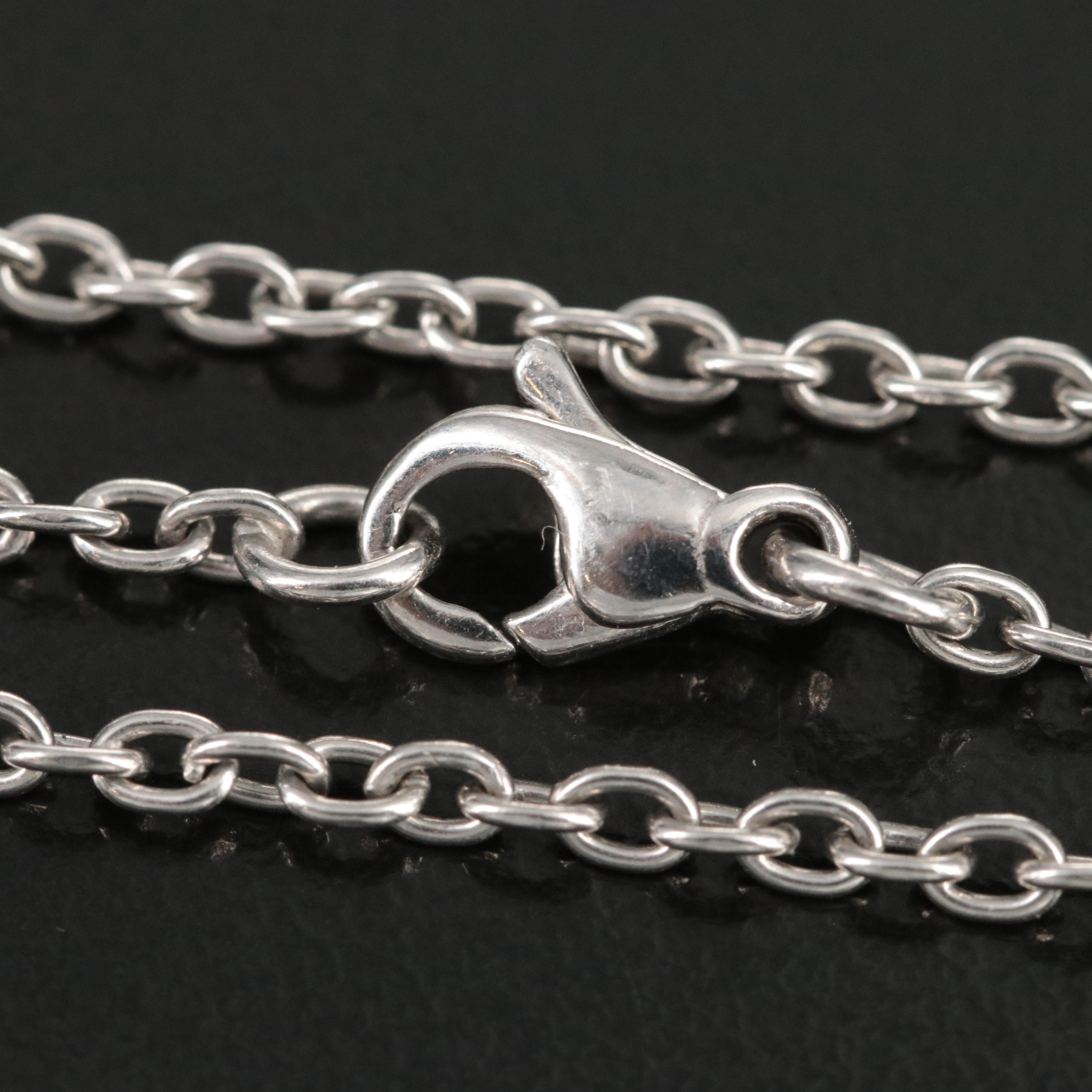 Tiffany & Co. Platinum and Diamond Heart Padlock and Key Necklace