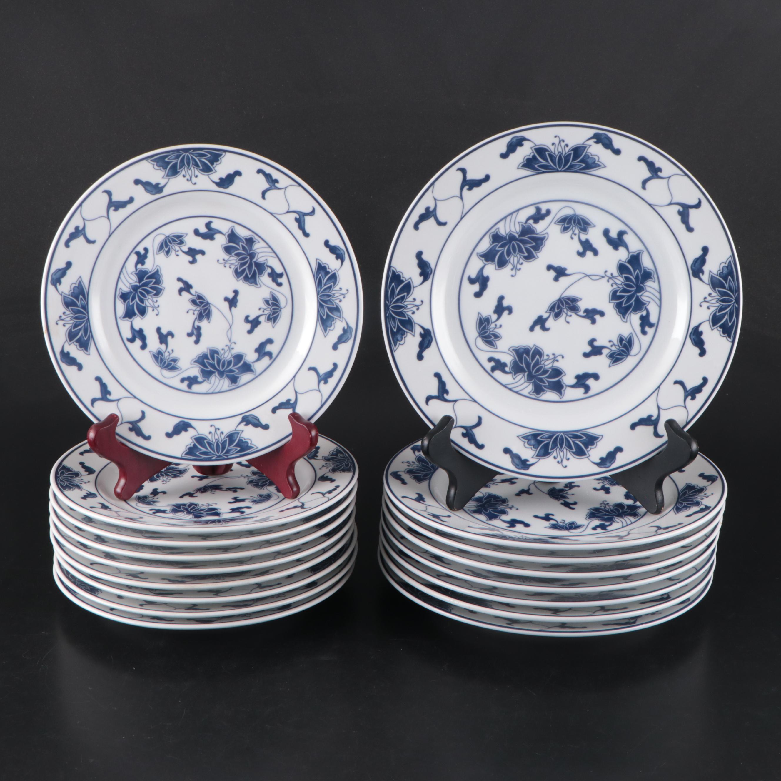 Chinese Tatung Blue and White Ceramic Dinnerware