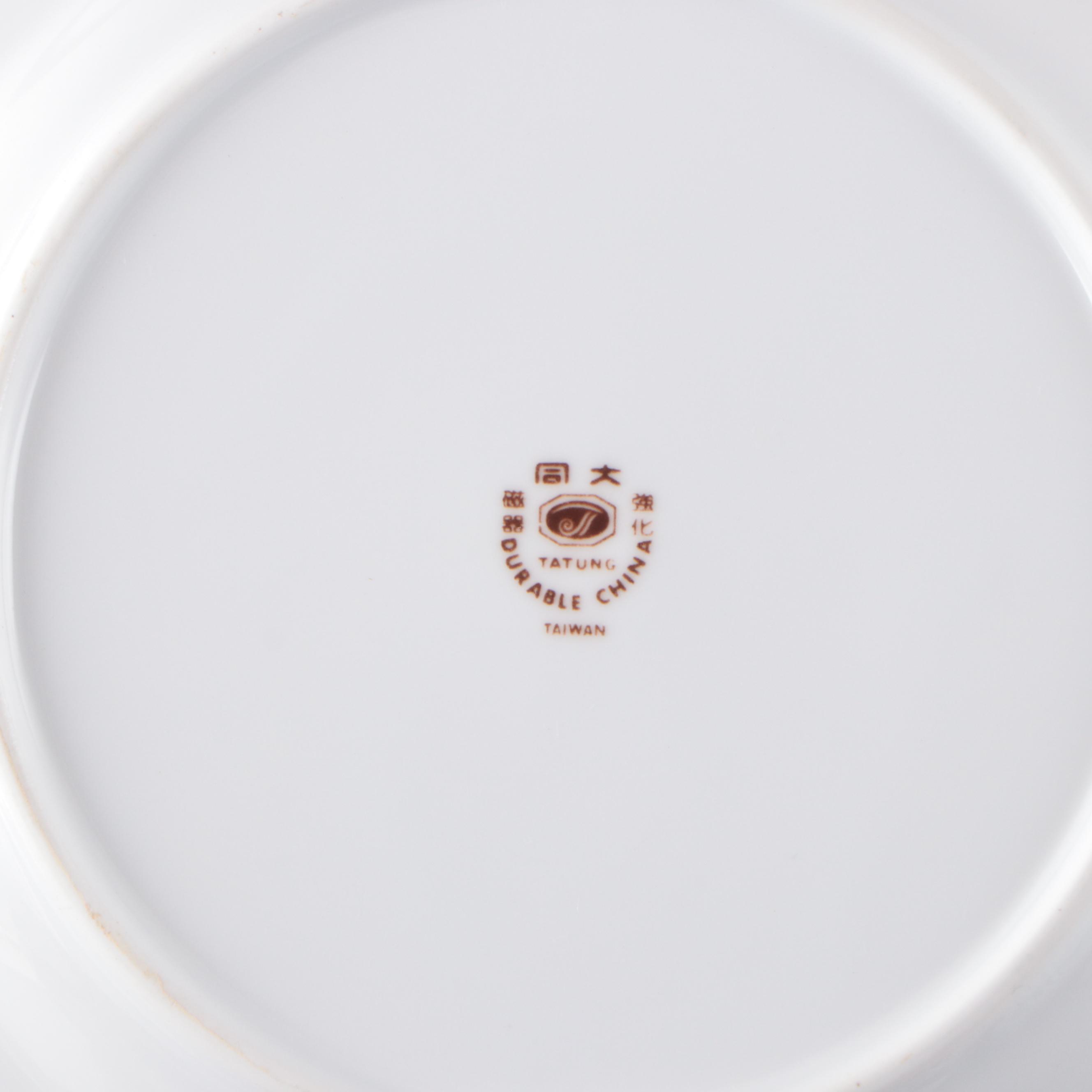 Chinese Tatung Blue and White Ceramic Dinnerware