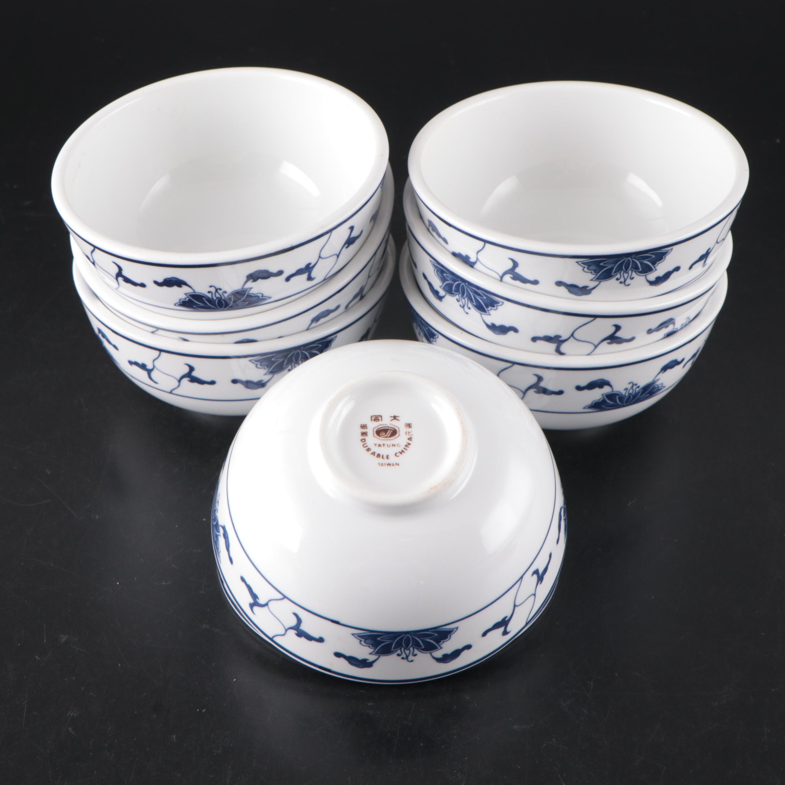 Chinese Tatung Blue and White Ceramic Dinnerware