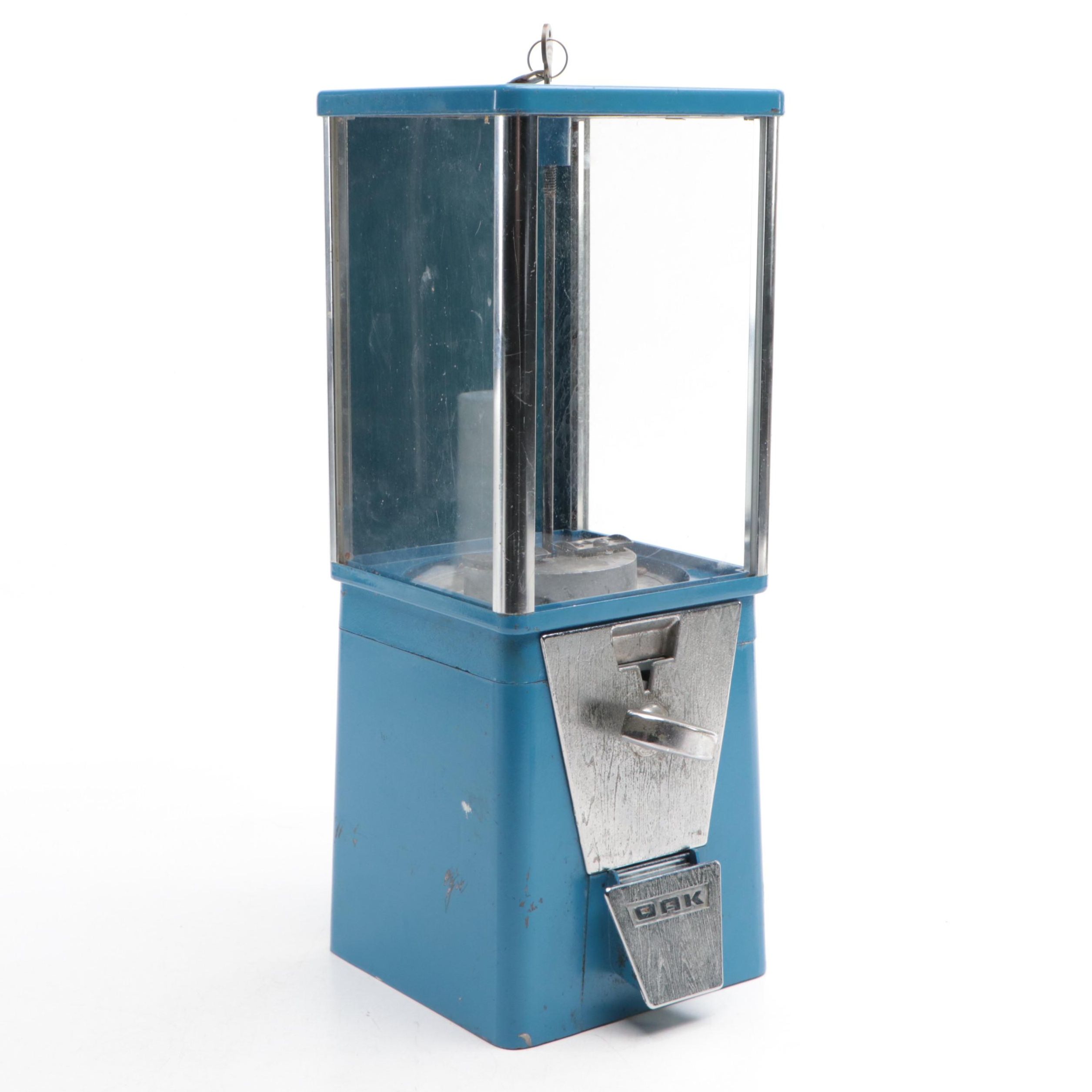 Oak "Vista" Blue Candy Dispensing Machine, Late 20th Century