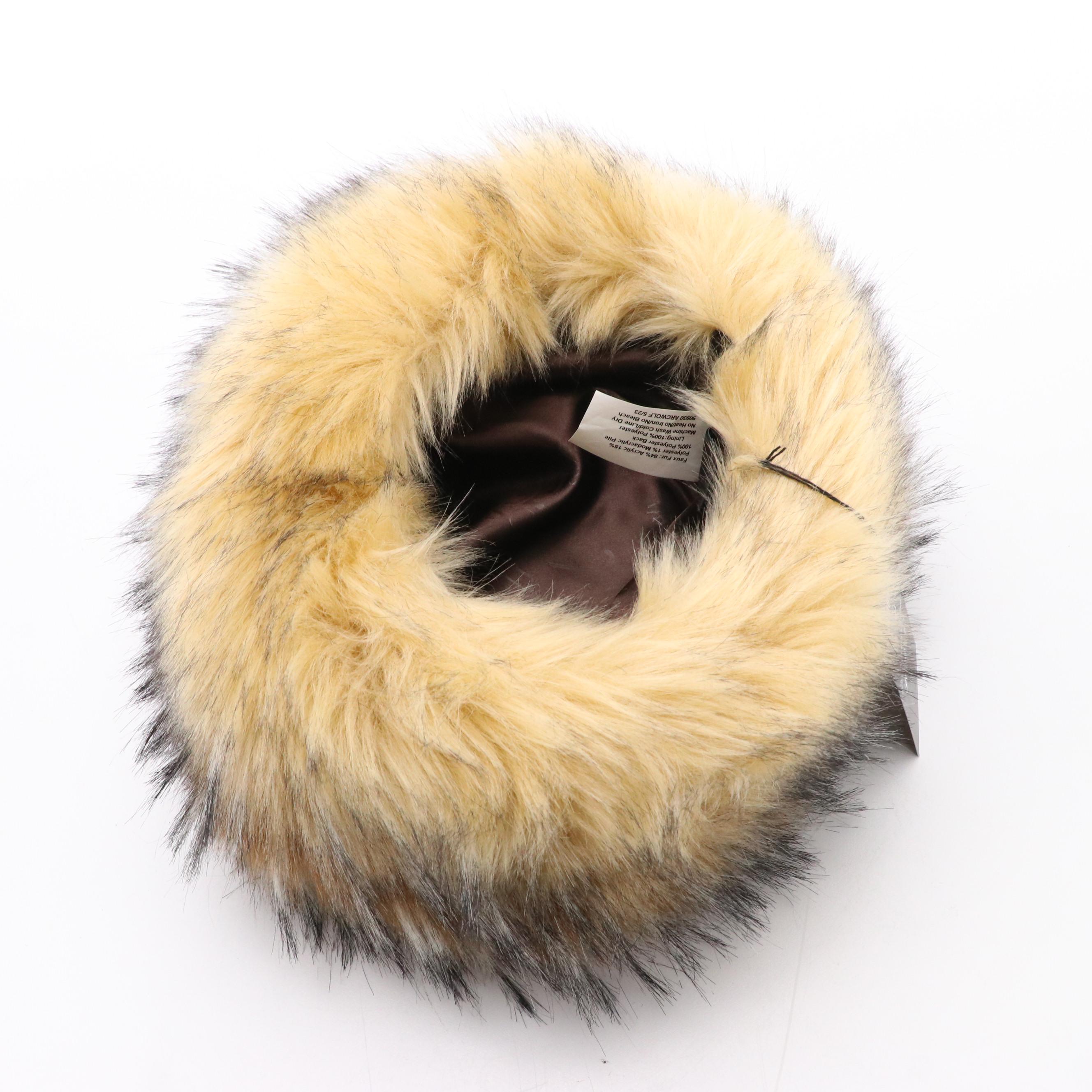 Donna Salyers Faux Wolf Fur Russian Style Hat, Other Faux Fur Beanie