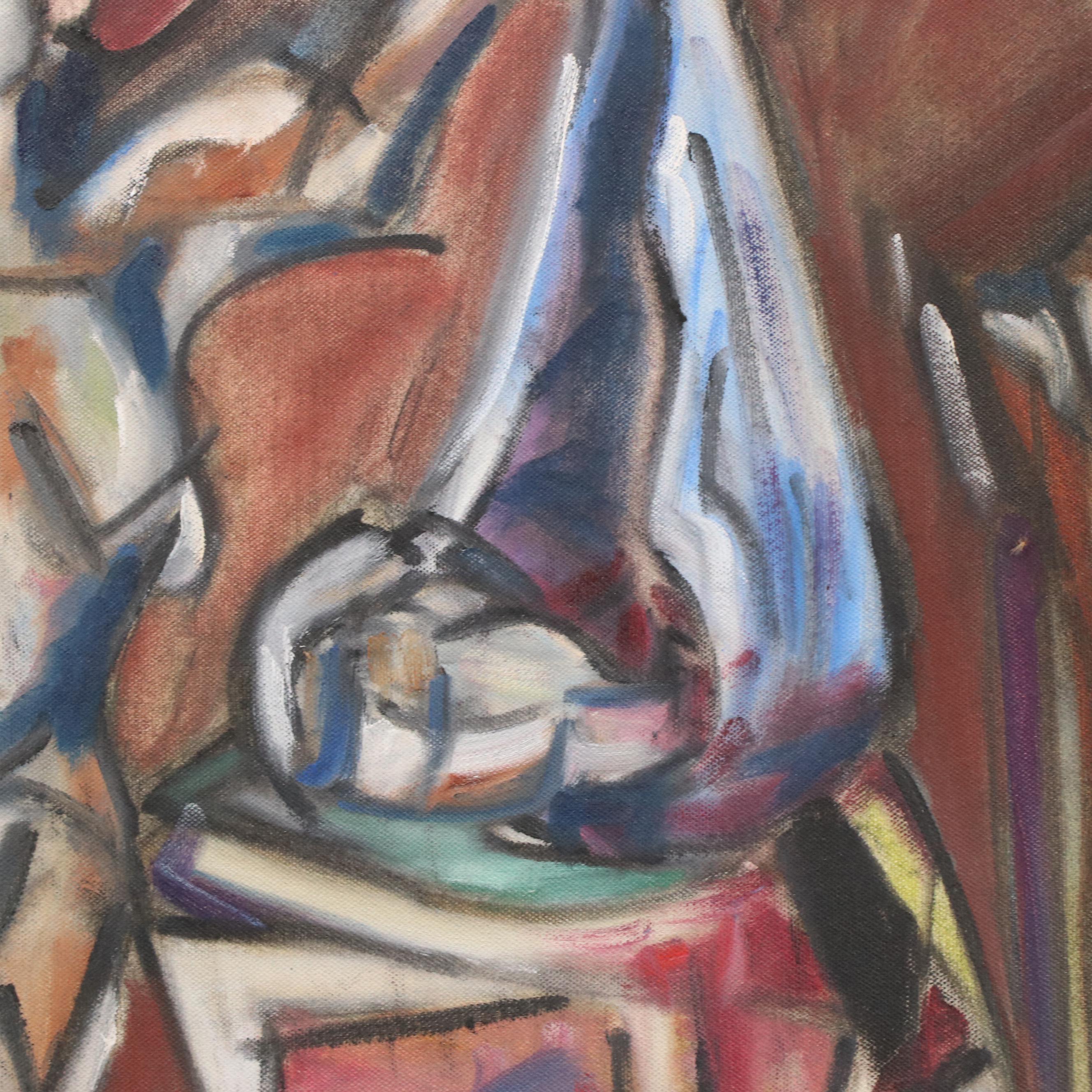 Oil Painting Attributed to Rob Rapp, "Salome and Her Silver Platter"