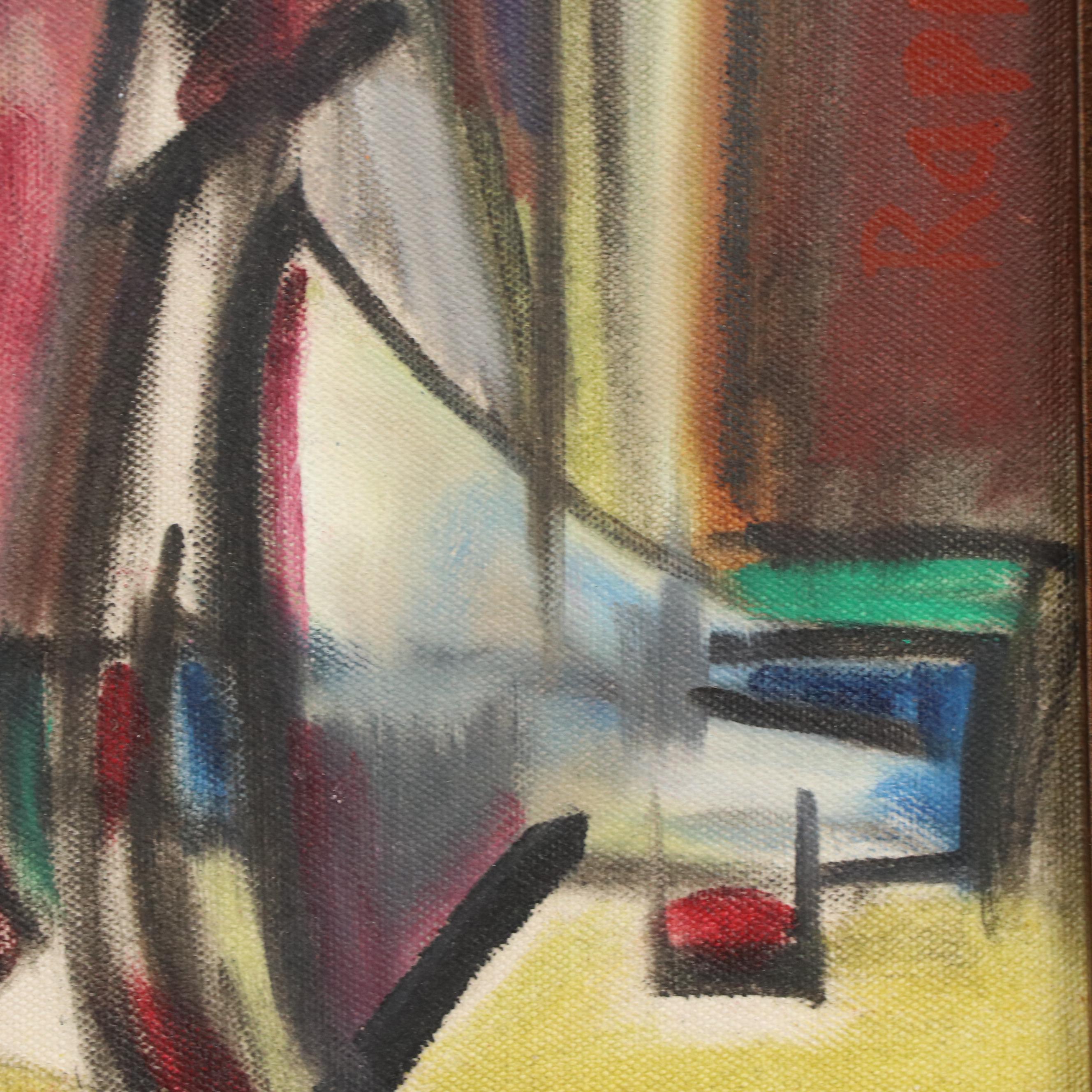 Oil Painting Attributed to Rob Rapp, "Salome and Her Silver Platter"