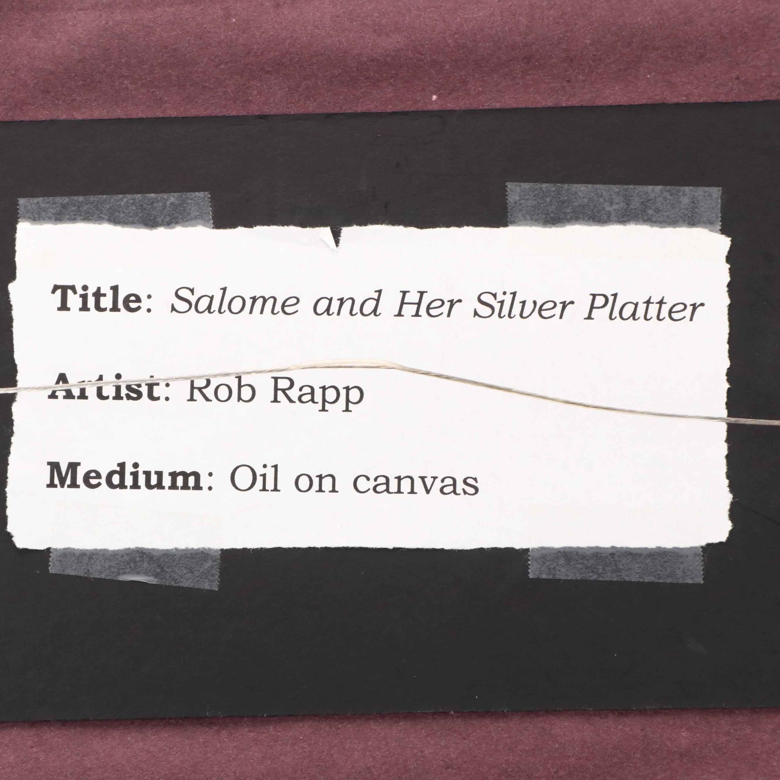 Oil Painting Attributed to Rob Rapp, "Salome and Her Silver Platter"
