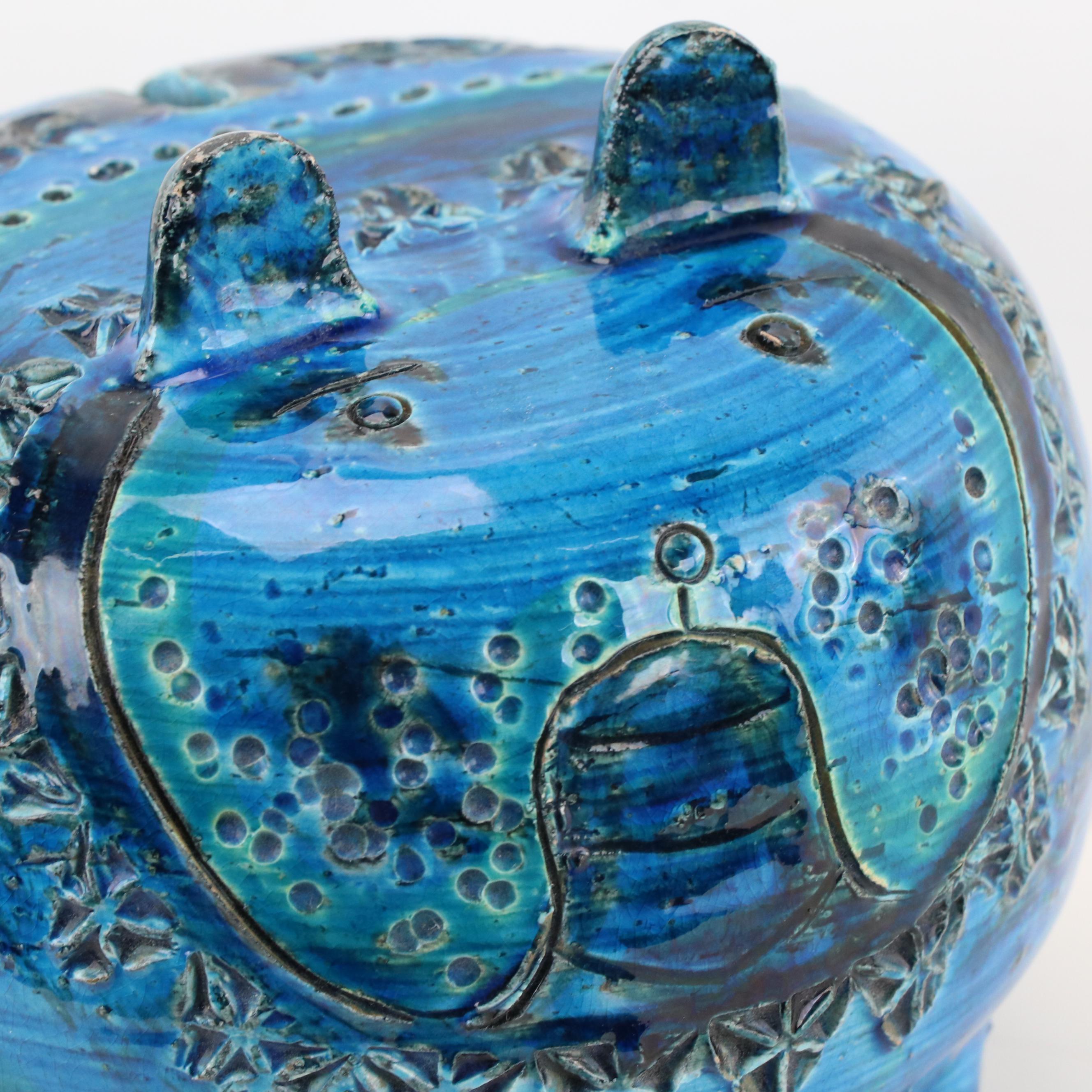 Aldo Londi for Bitossi "Rimini Blue" Ceramic Bulldog, Mid-20th Century