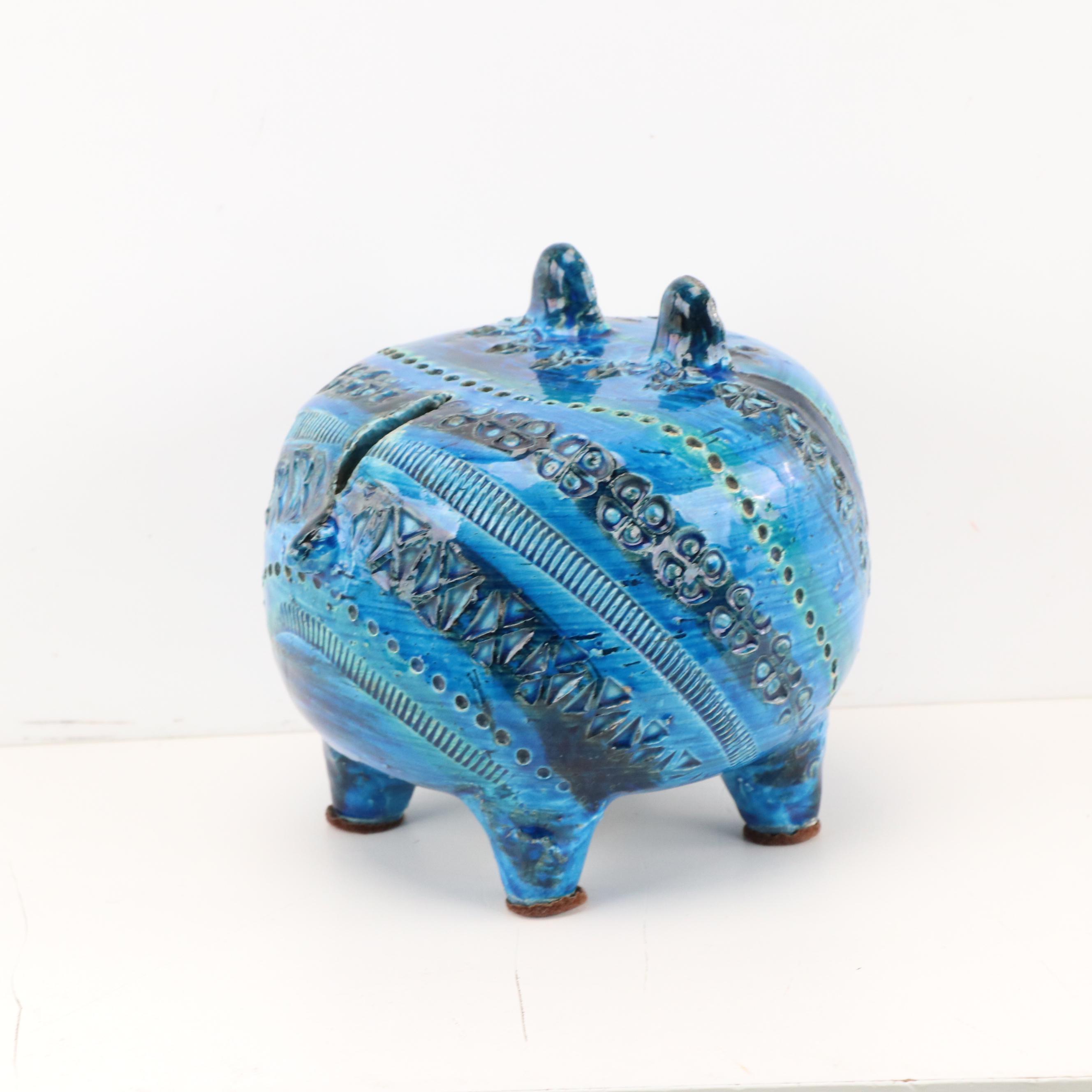 Aldo Londi for Bitossi "Rimini Blue" Ceramic Bulldog, Mid-20th Century