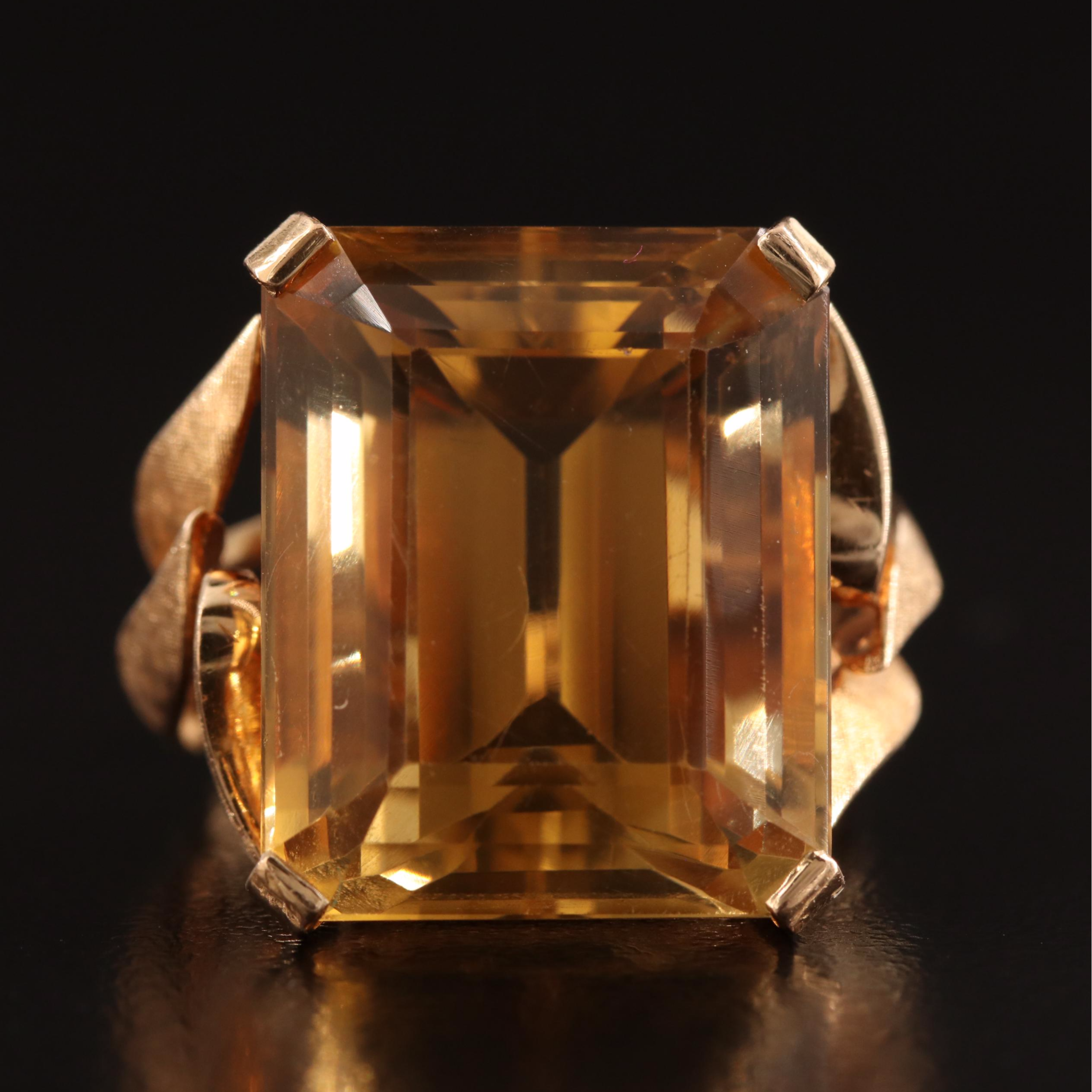 18K 26.85 CT Citrine Ring