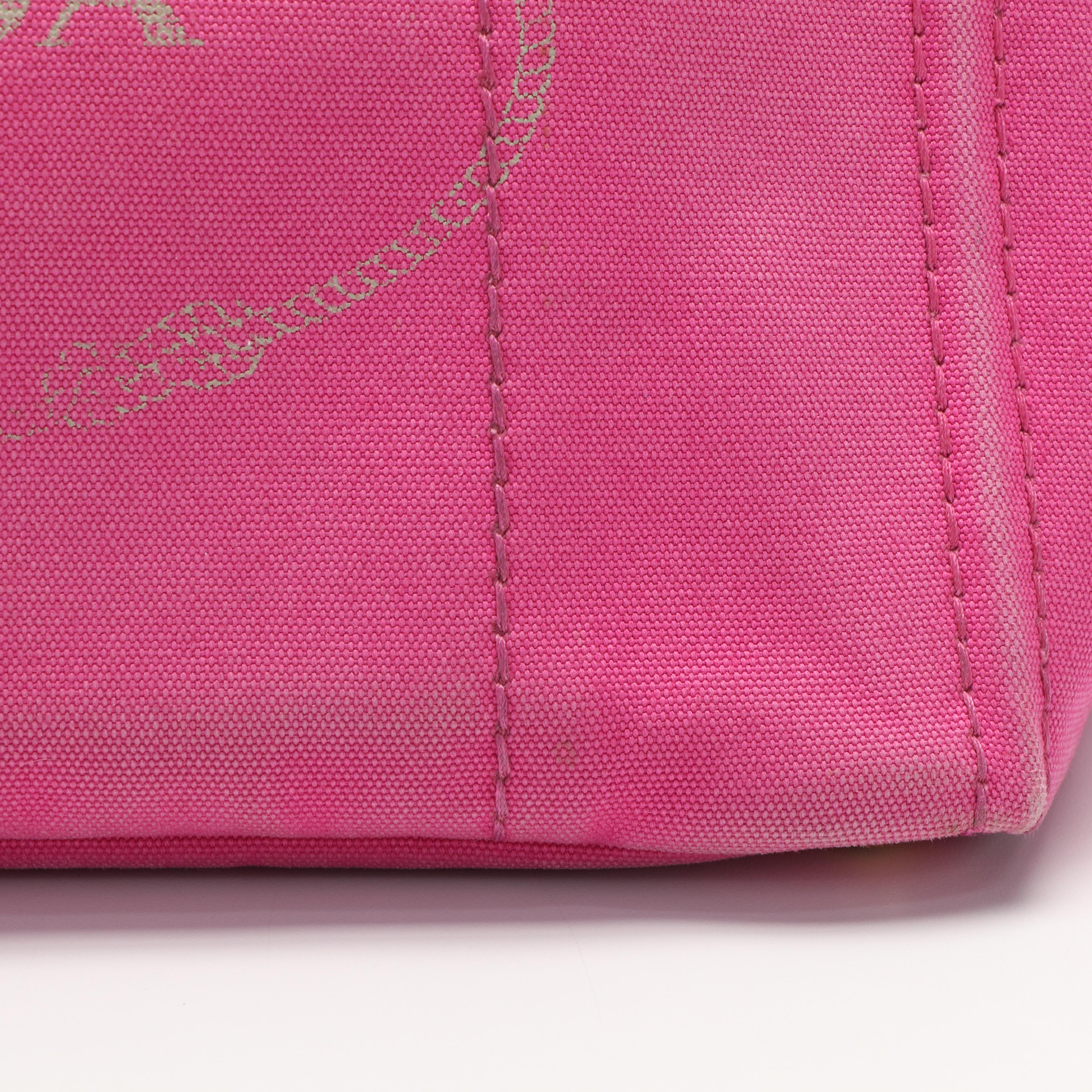 Prada Pink Canvas Canapa Tote Bag