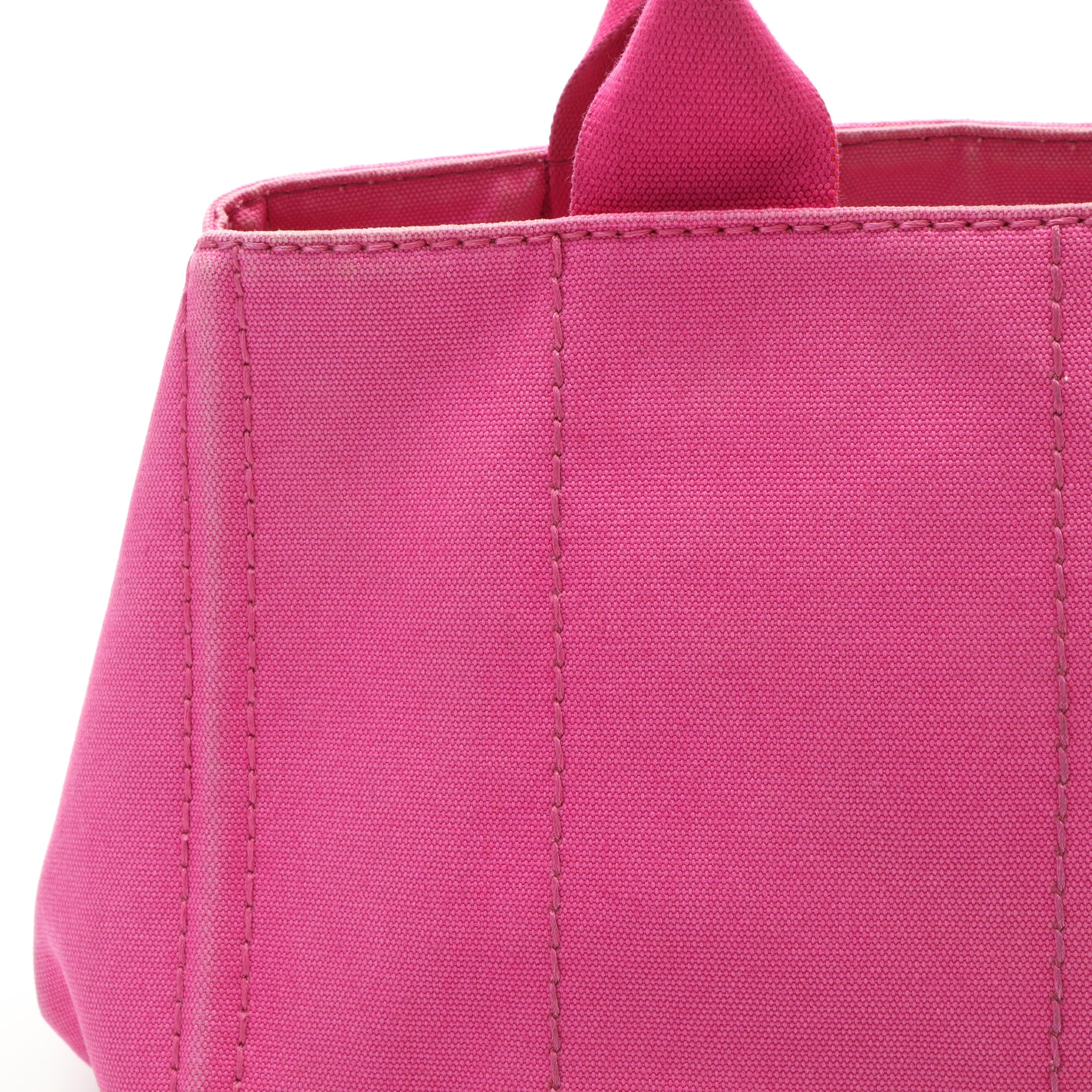 Prada Pink Canvas Canapa Tote Bag