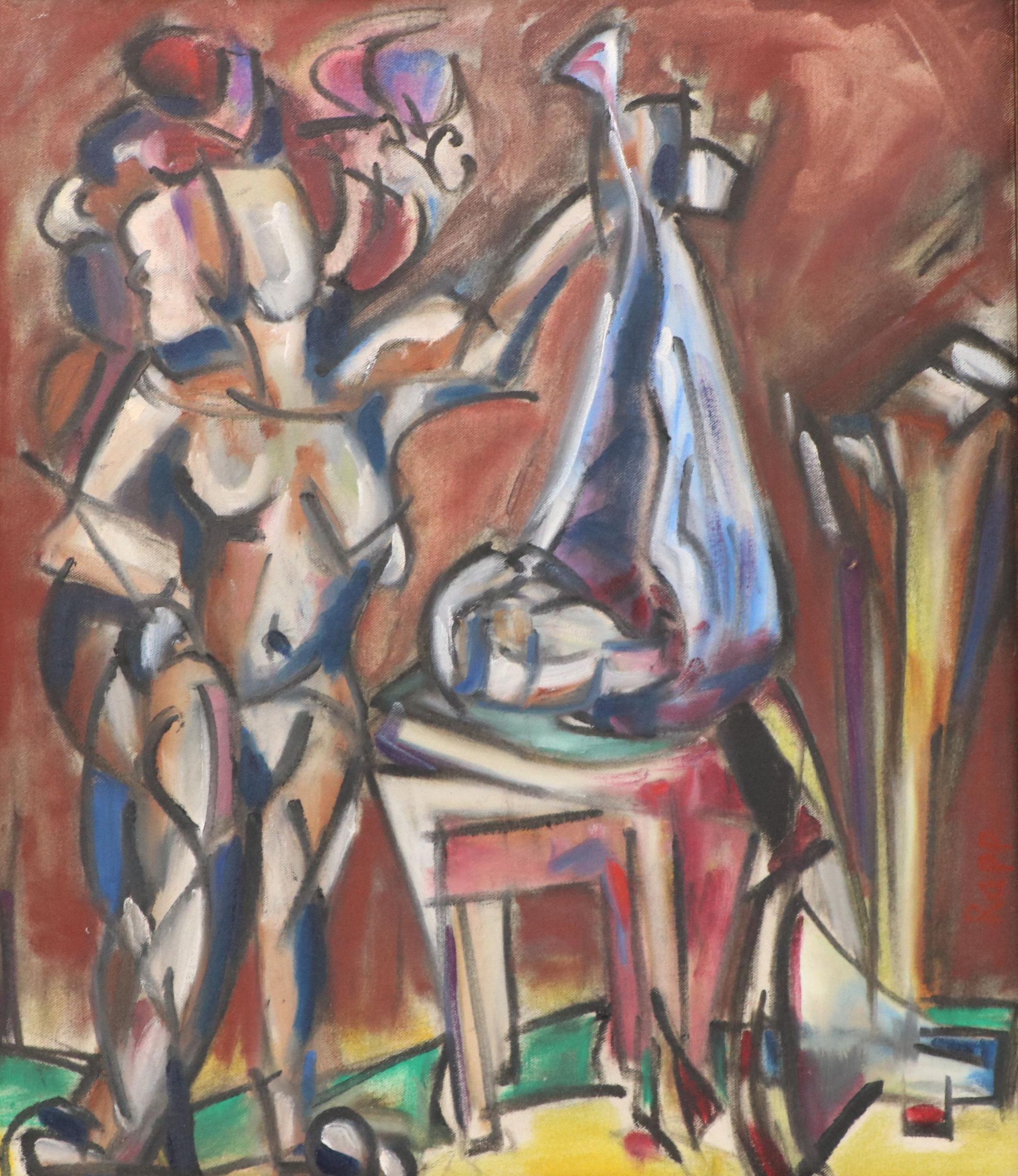 Oil Painting Attributed to Rob Rapp, "Salome and Her Silver Platter"