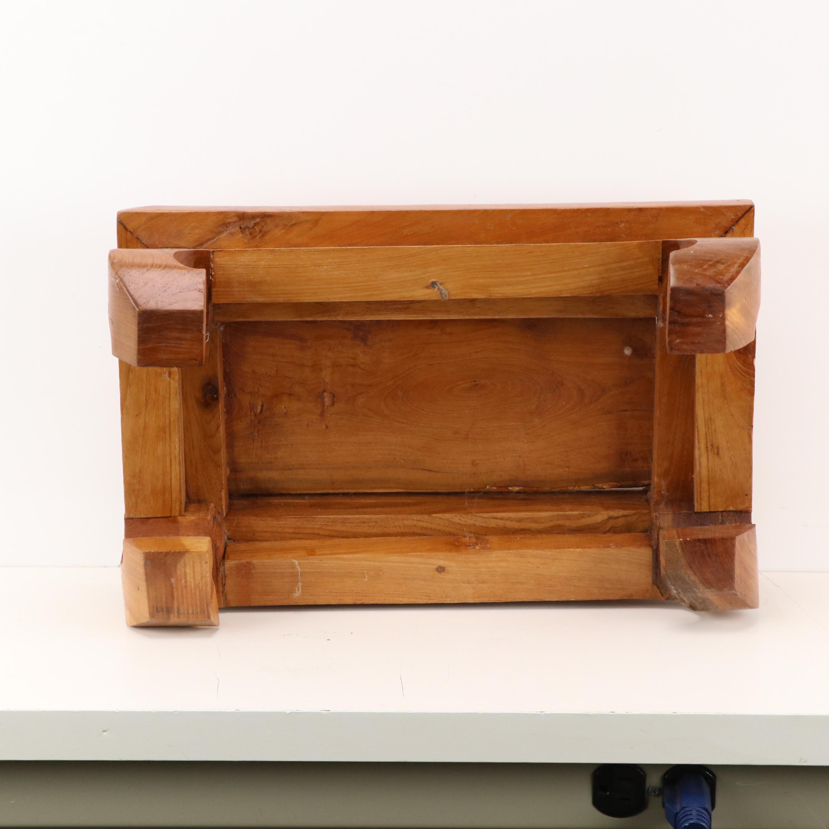 Southeast Asian Wood Statue of Ganesha with Plinth, Early to Mid-20th Century