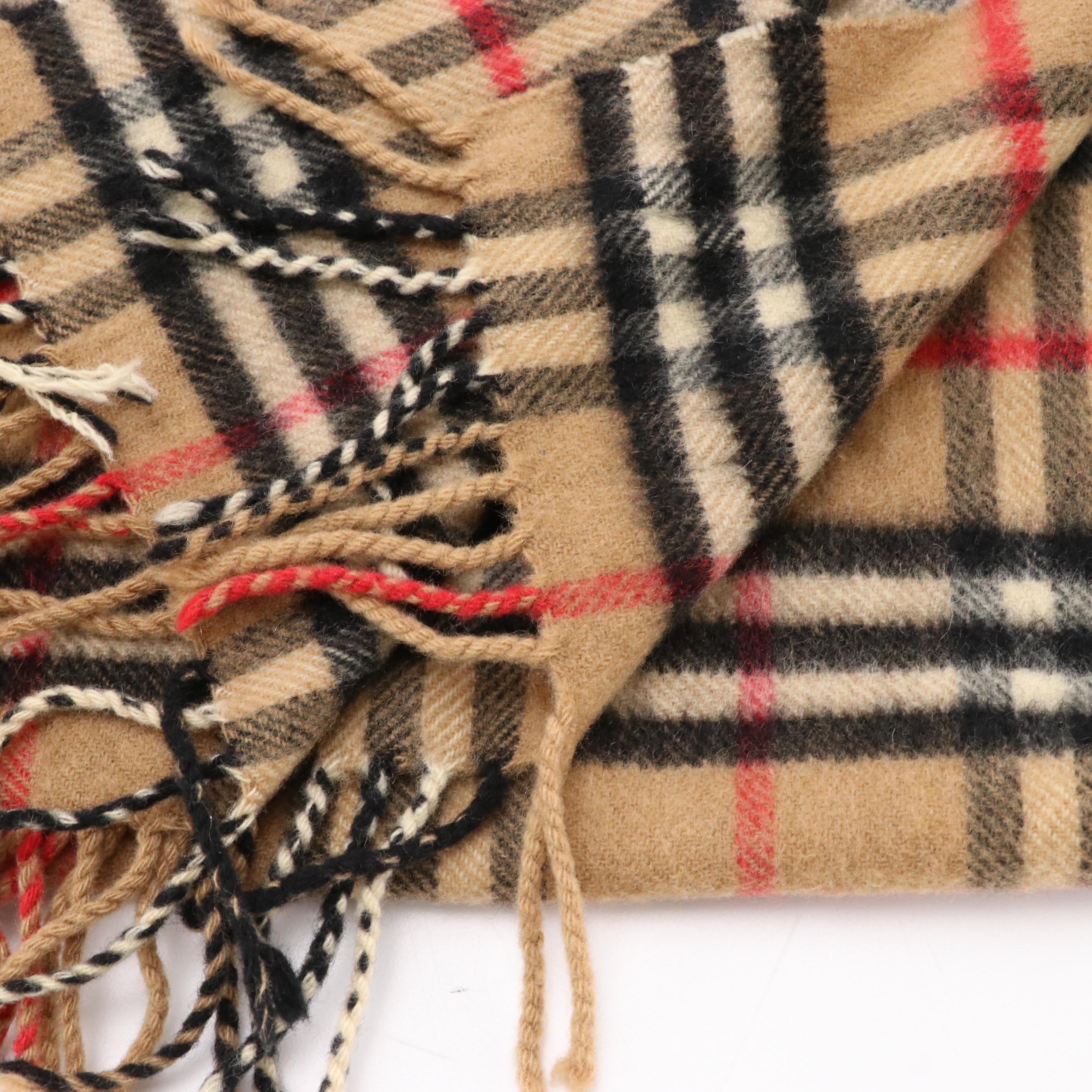 Burberrys of London Nova Check Cashmere Fringe Scarf