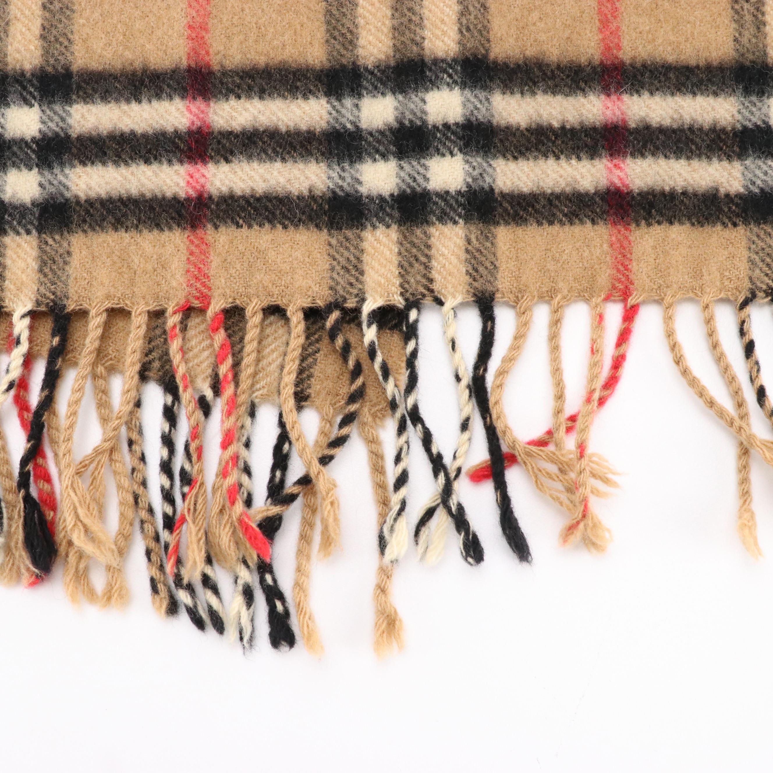 Burberrys of London Nova Check Cashmere Fringe Scarf