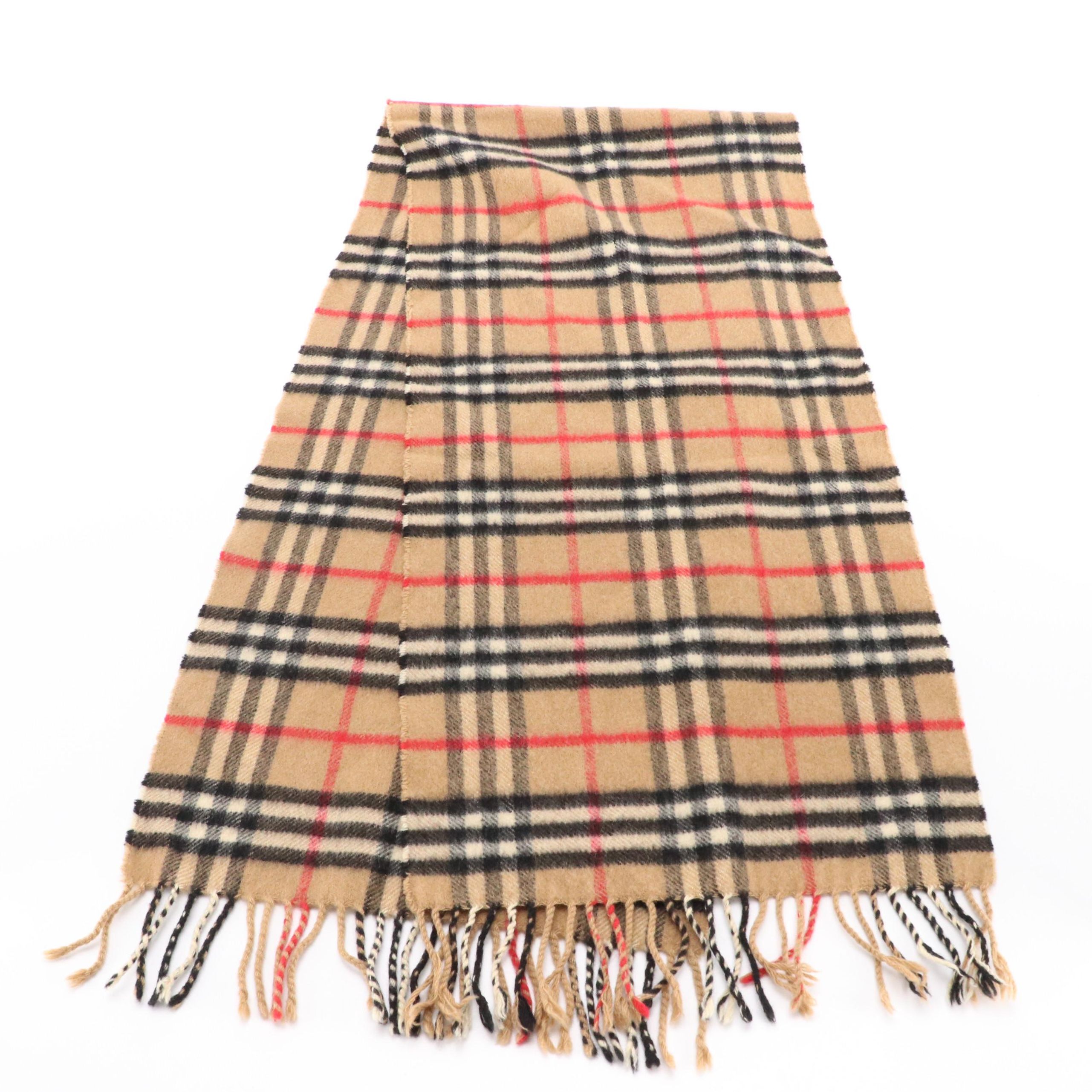 Burberrys of London Nova Check Cashmere Fringe Scarf