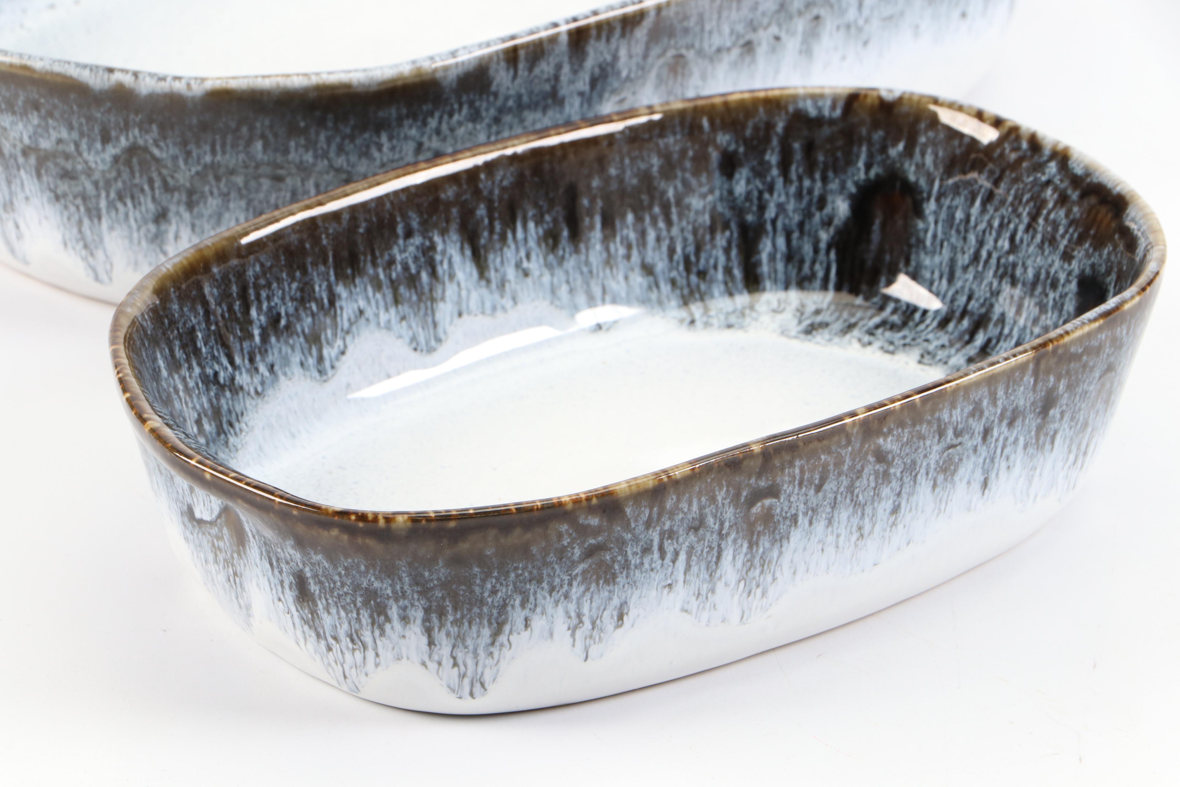 West Elm Ceramic Reactive Glaze Serving Bowls