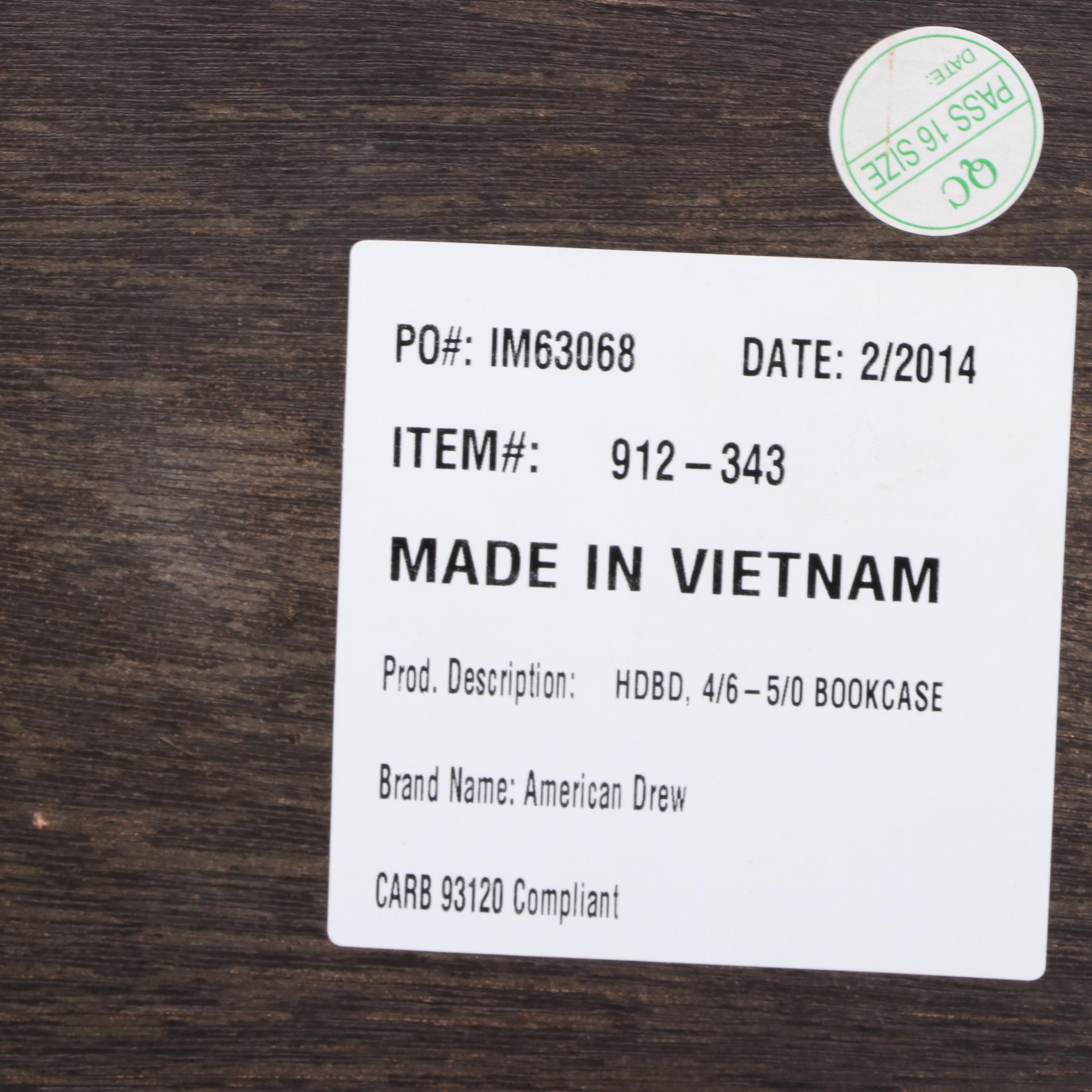 American Drew Mid Century Modern Style Walnut Finish Bed Frame with Storage