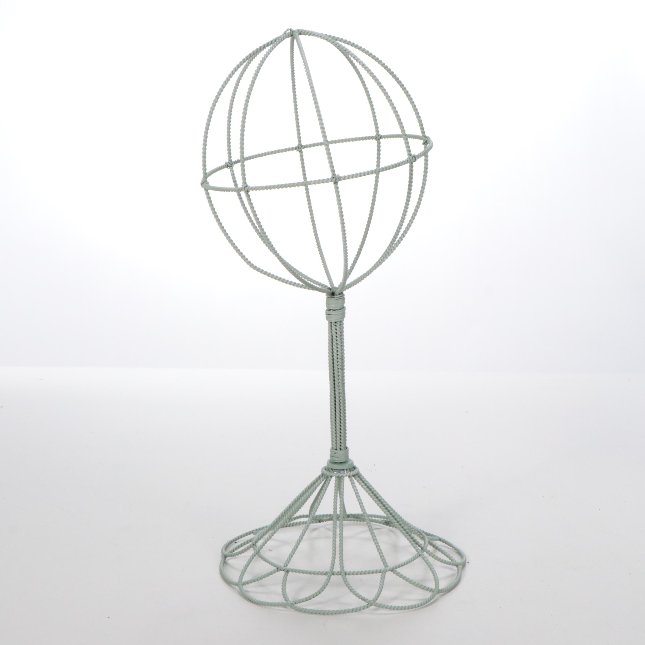 Faux Floral Arrangement in Chanel No. 5 Perfume Bottle Vase with Parrot Figurine