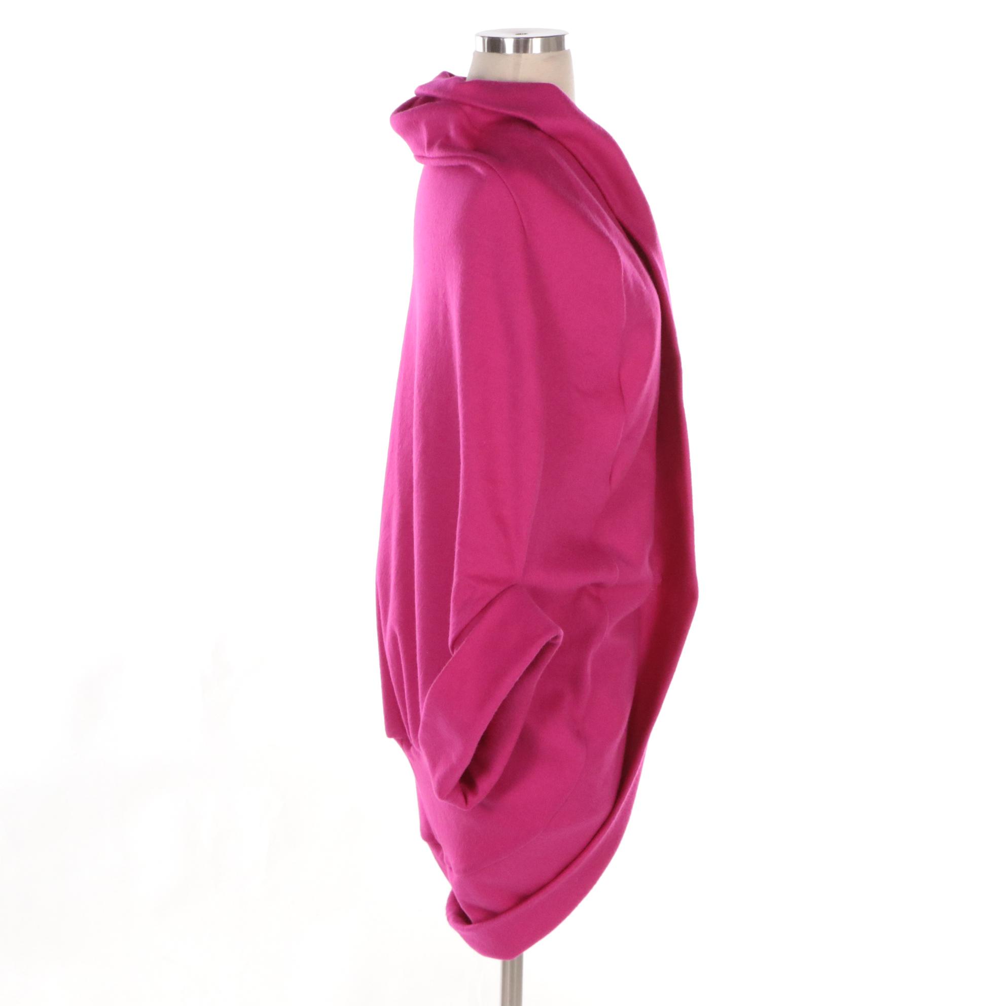 Junya Watanabe Comme des Garçons Hot Pink Wool Hooded Snap Jacket