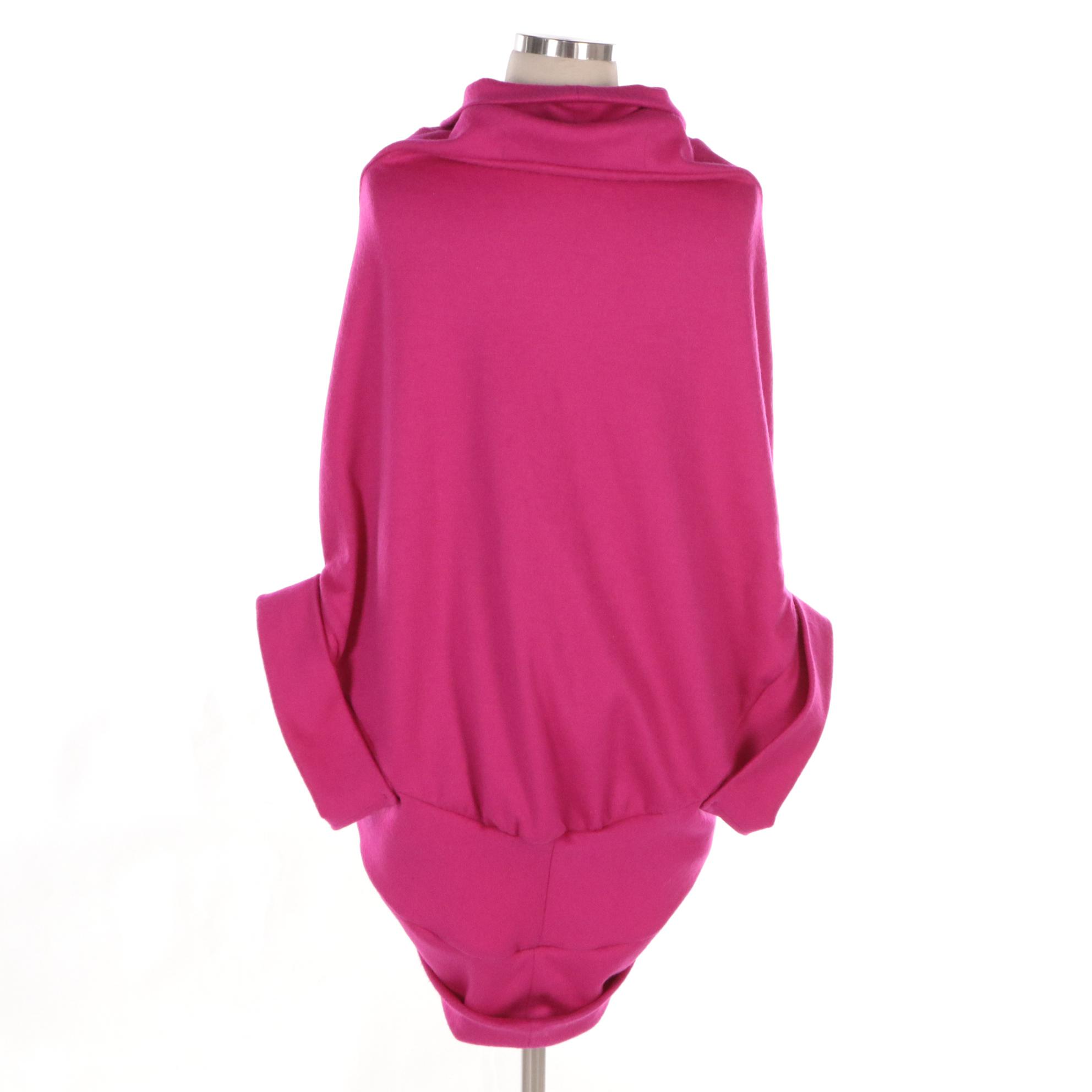 Junya Watanabe Comme des Garçons Hot Pink Wool Hooded Snap Jacket