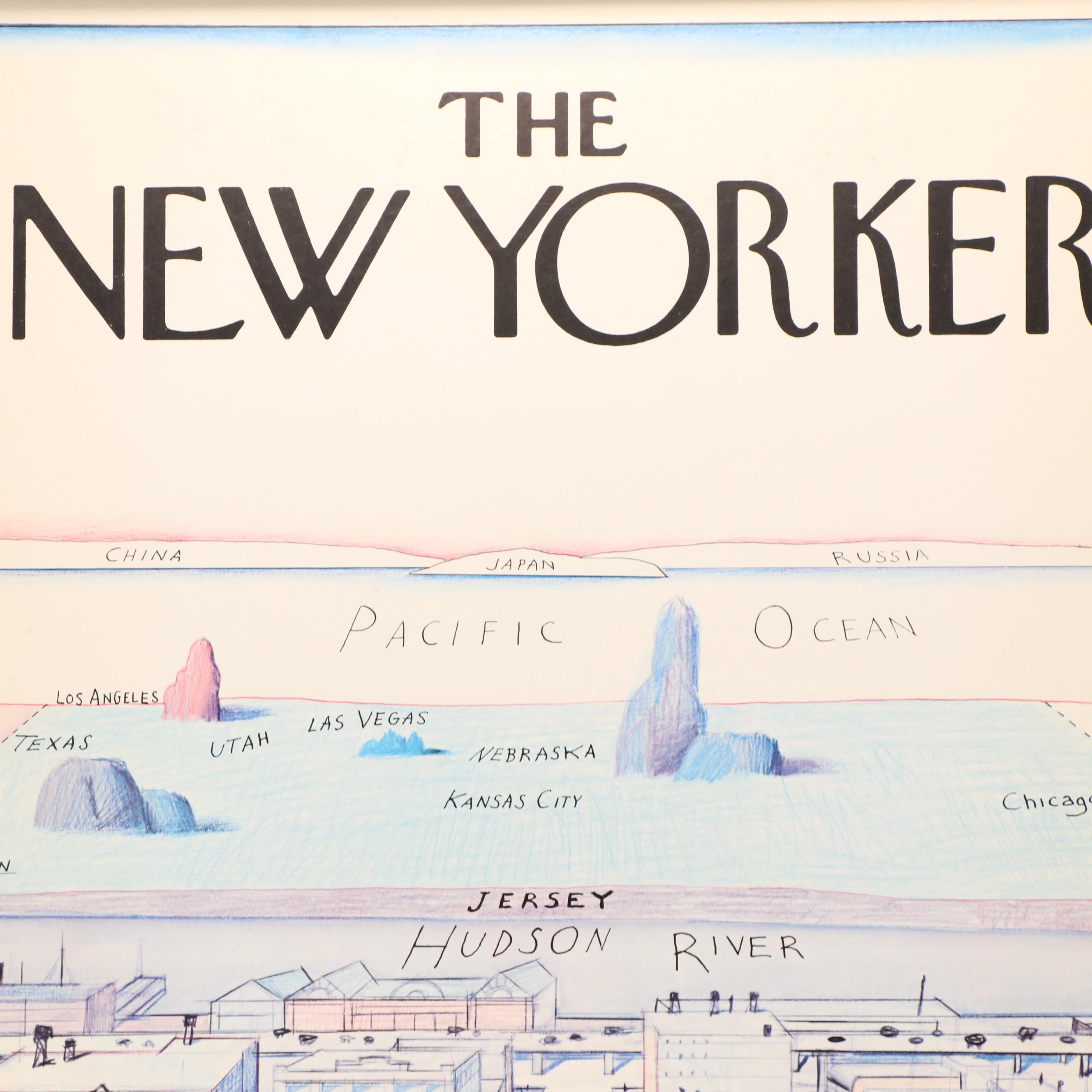 "The New Yorker" Offset Poster After Saul Steinberg, 1976