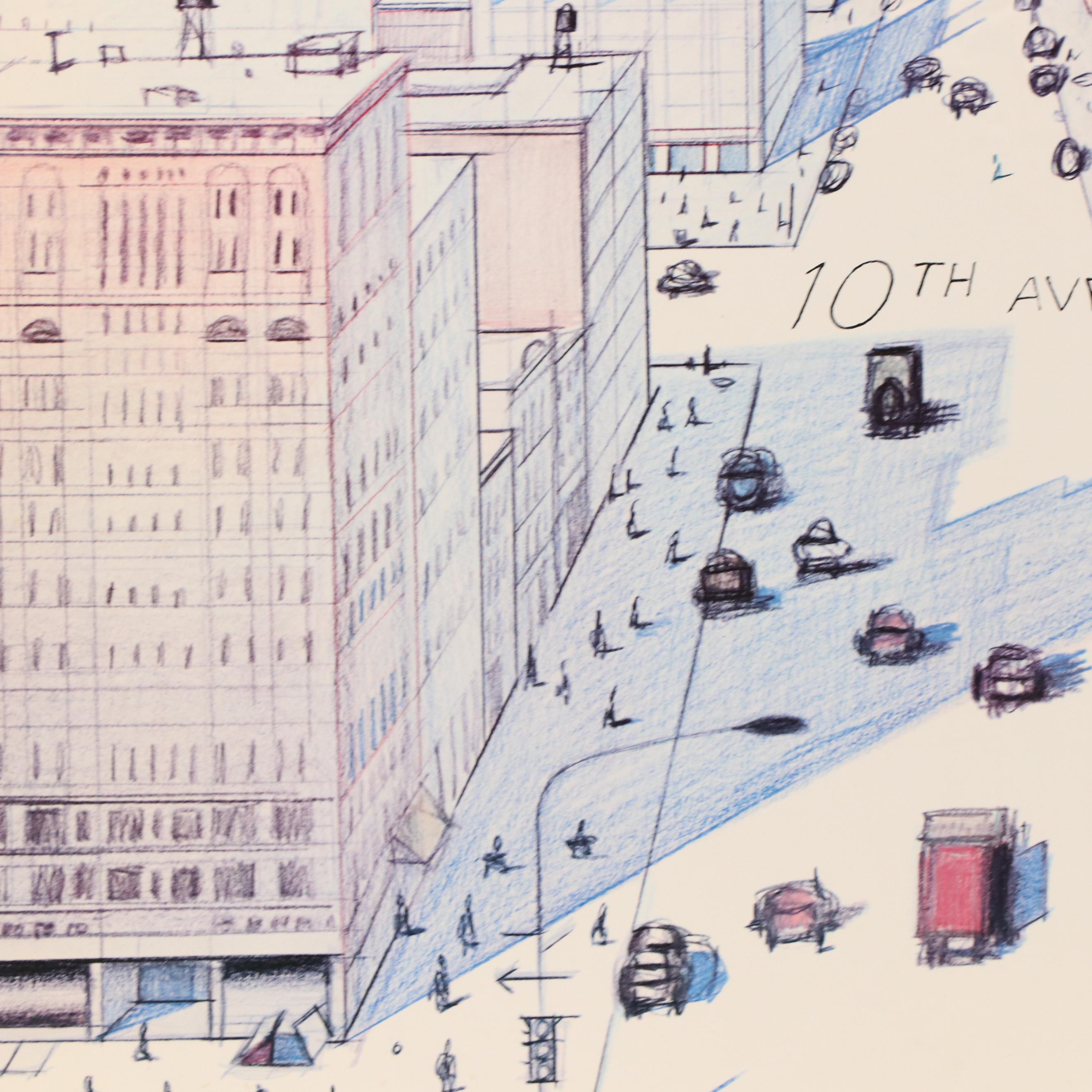 "The New Yorker" Offset Poster After Saul Steinberg, 1976