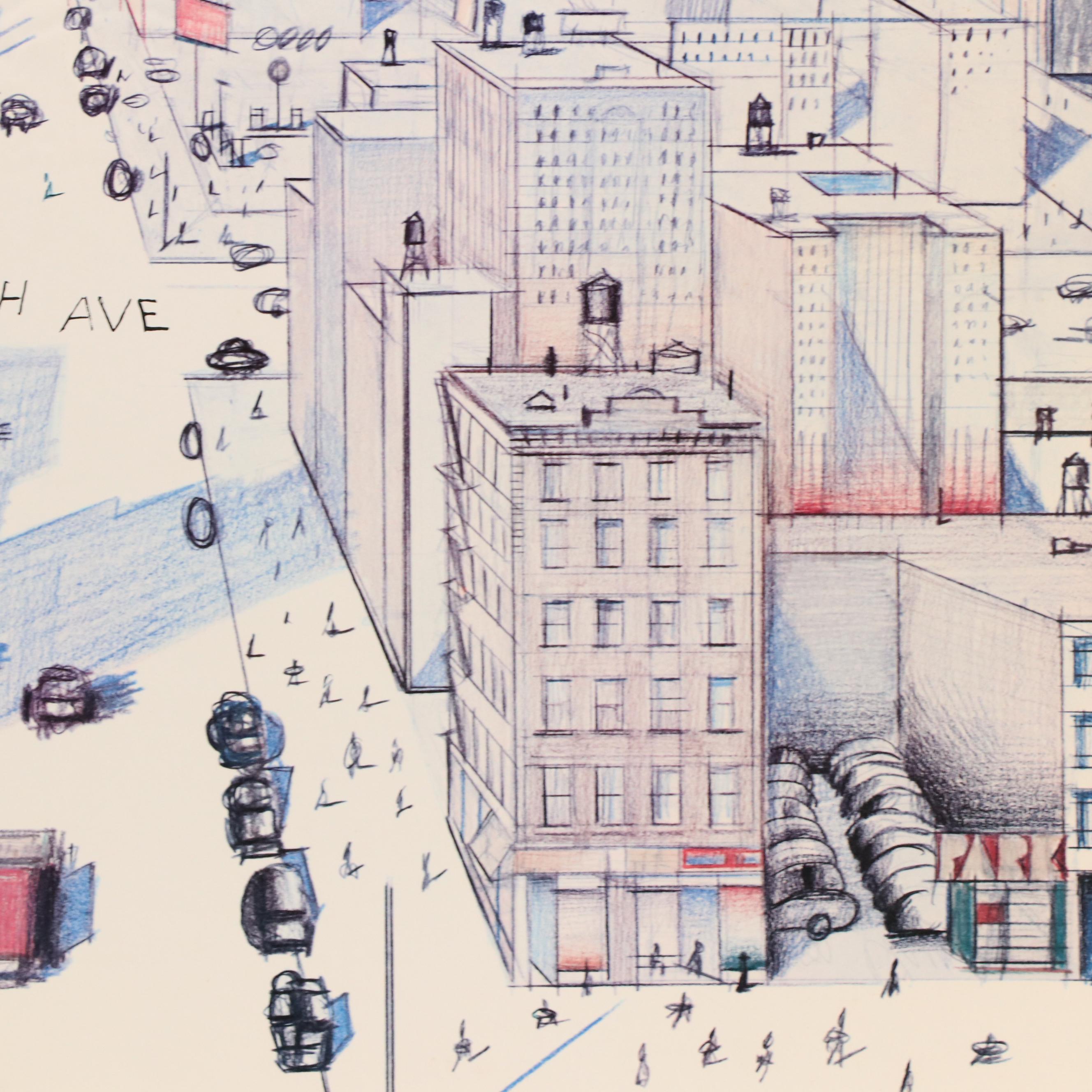 "The New Yorker" Offset Poster After Saul Steinberg, 1976