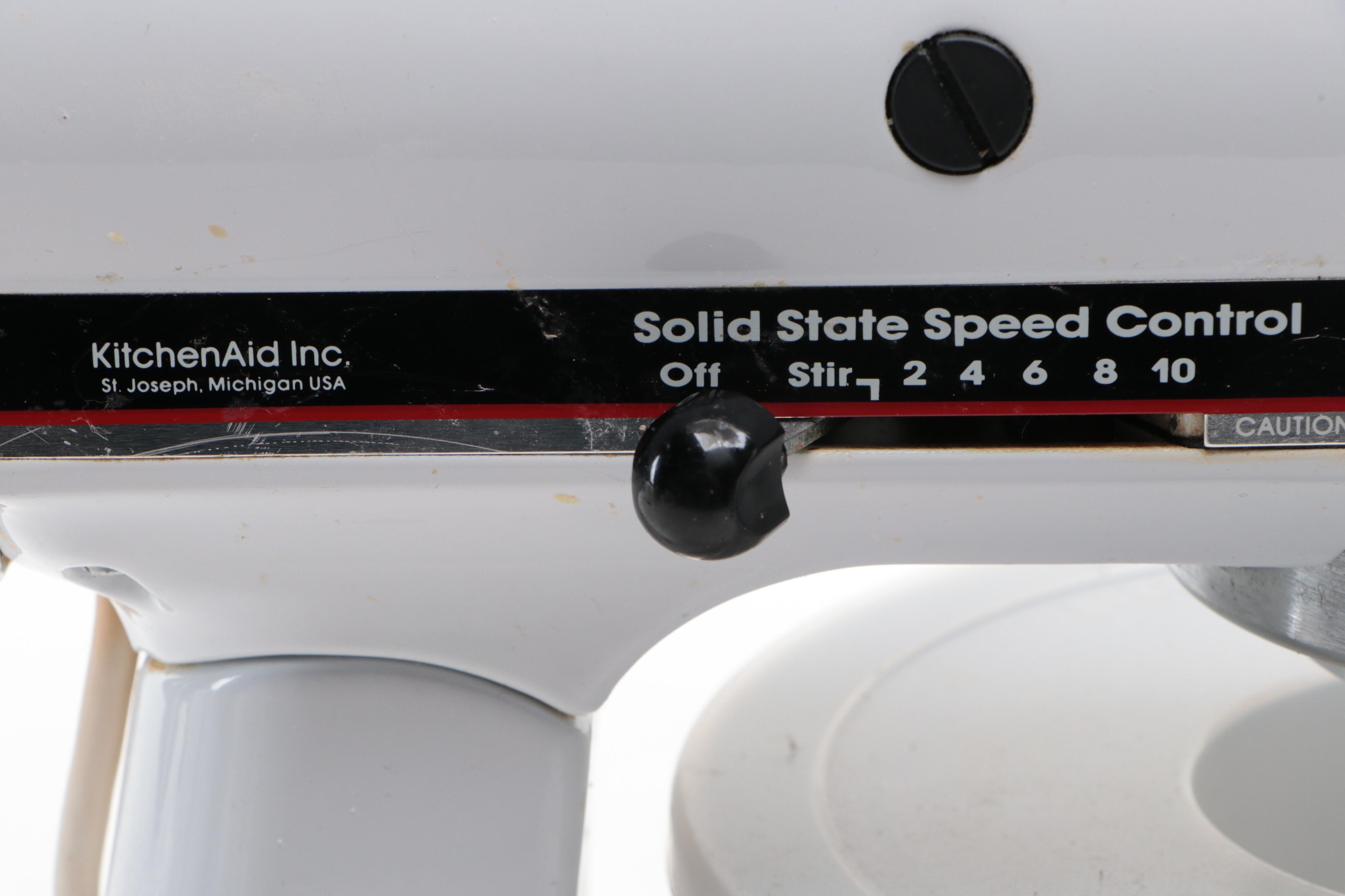 KitchenAid KSM90 White Tilt-Head Mixer with Attachments