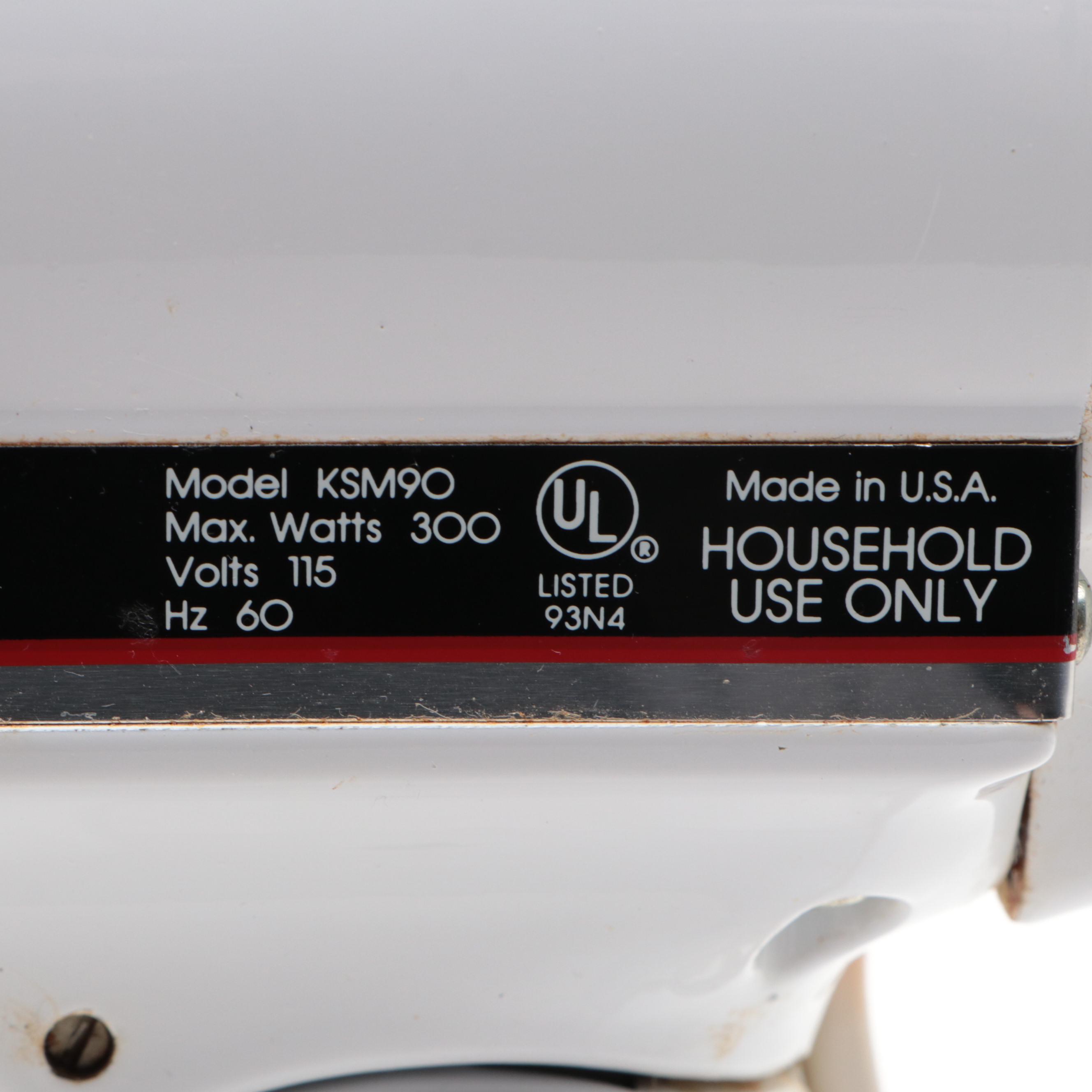 KitchenAid KSM90 White TiltHead Mixer with Attachments Everything