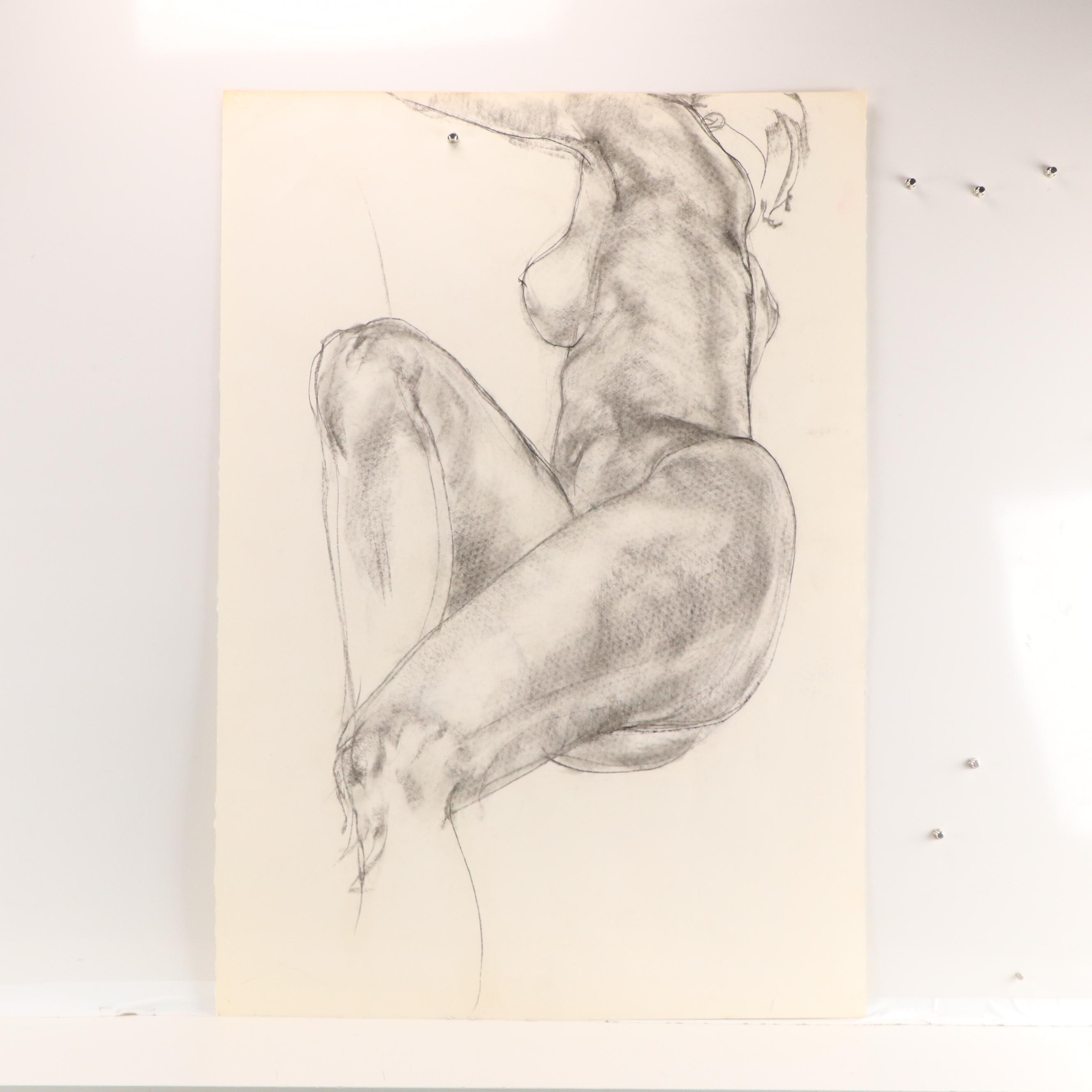 Paul Wagener Gestural Figure Study Drawings, Late 20th Century