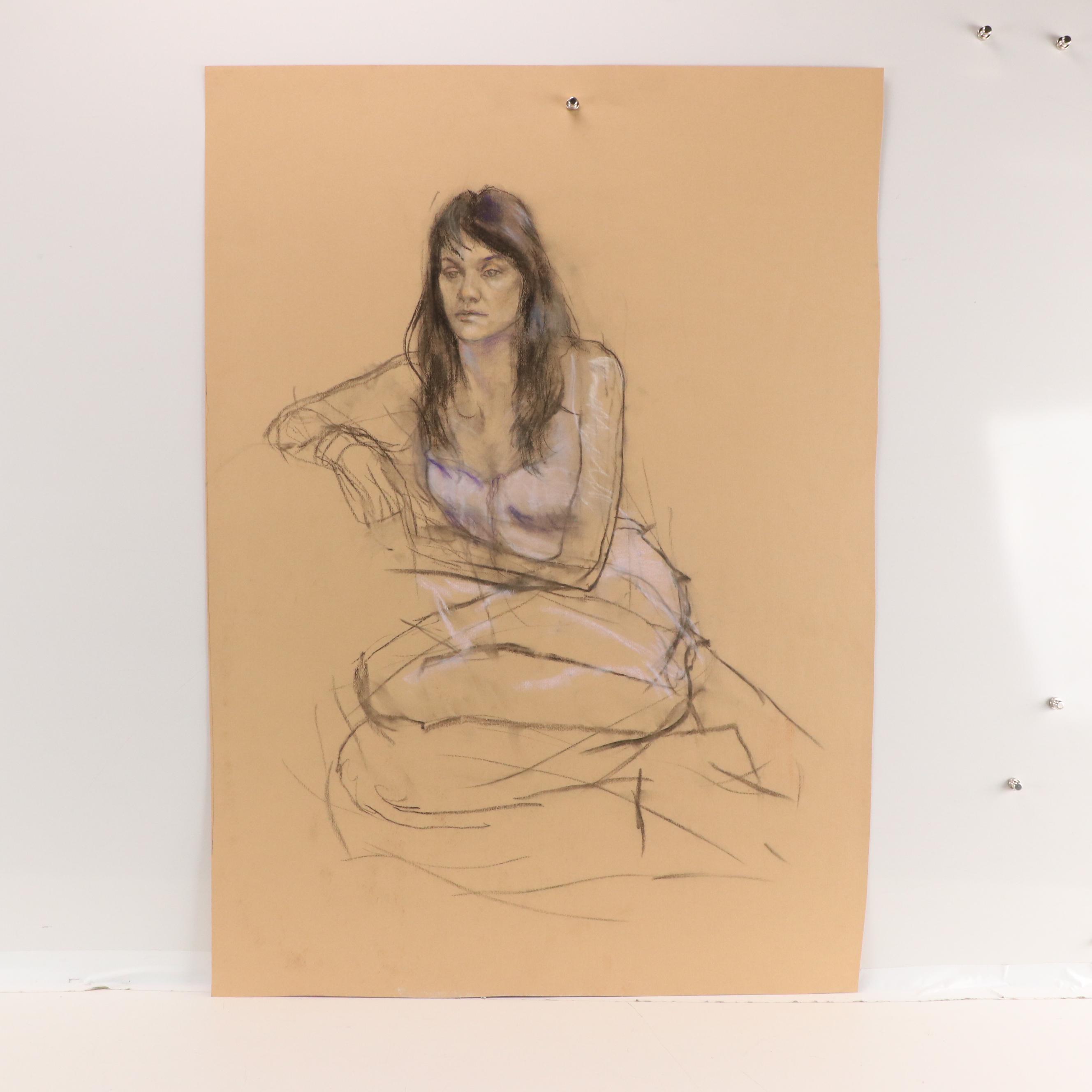 Paul Wagener Gestural Figure Study Drawings, Late 20th Century