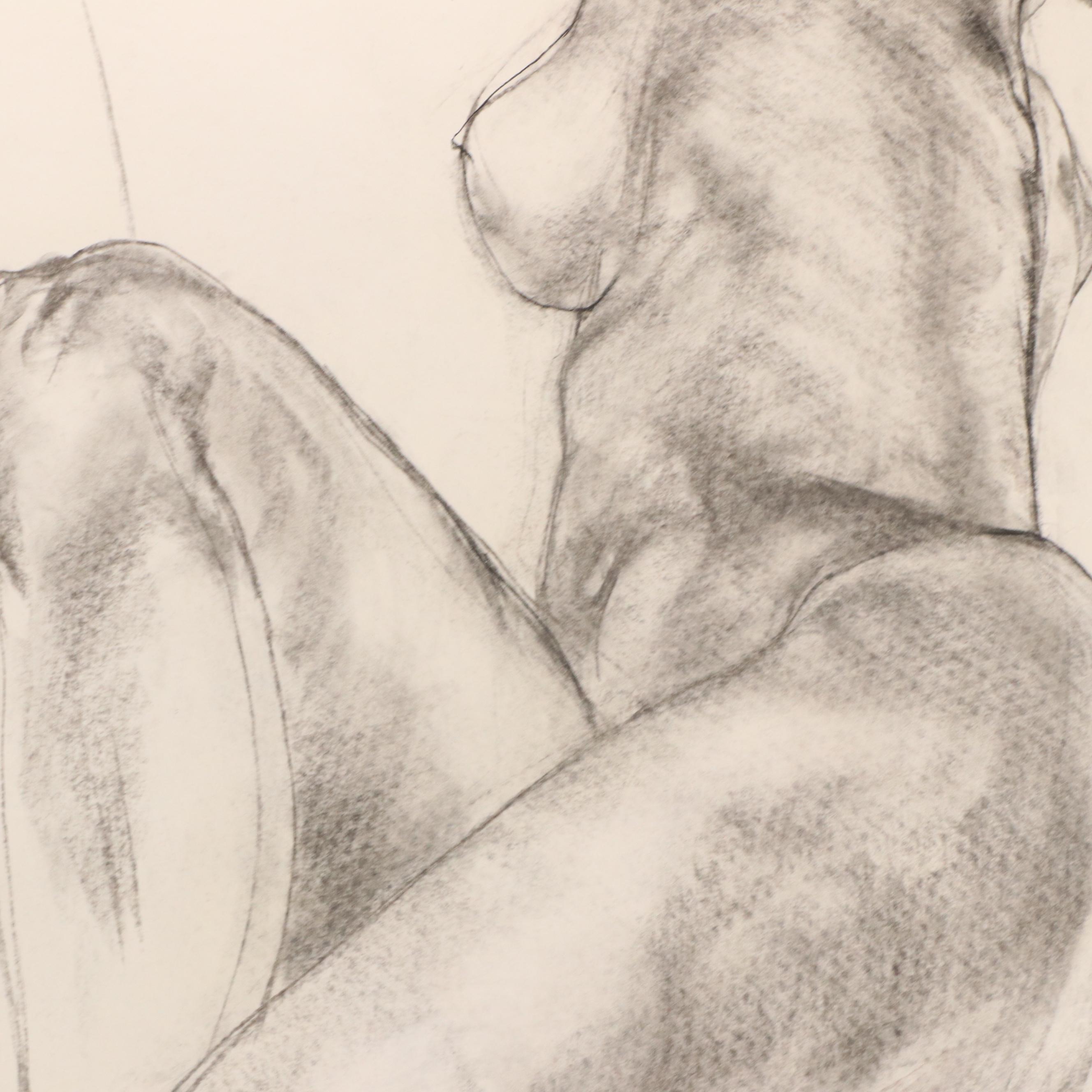 Paul Wagener Gestural Figure Study Drawings, Late 20th Century
