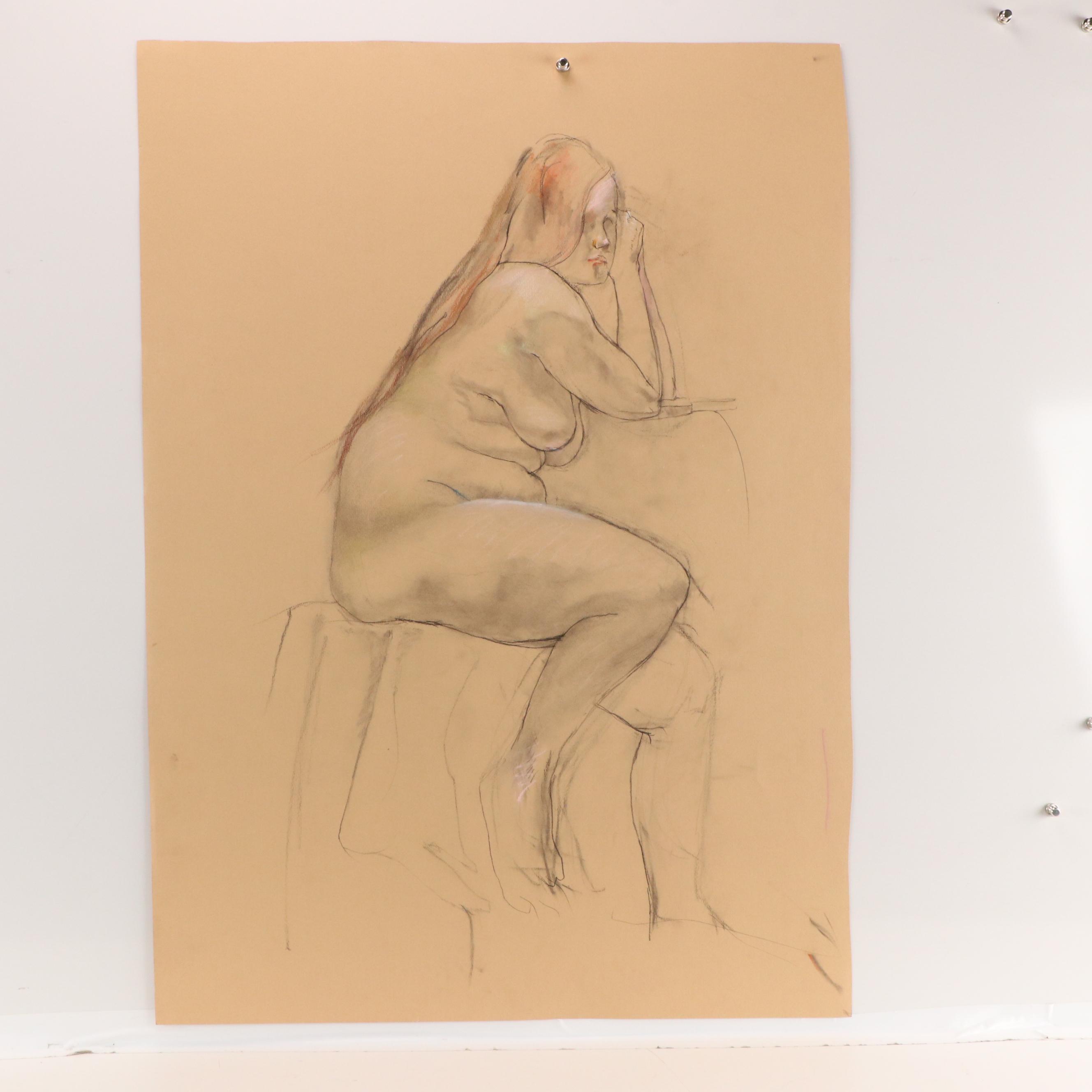 Paul Wagener Gestural Figure Study Drawings, Late 20th Century